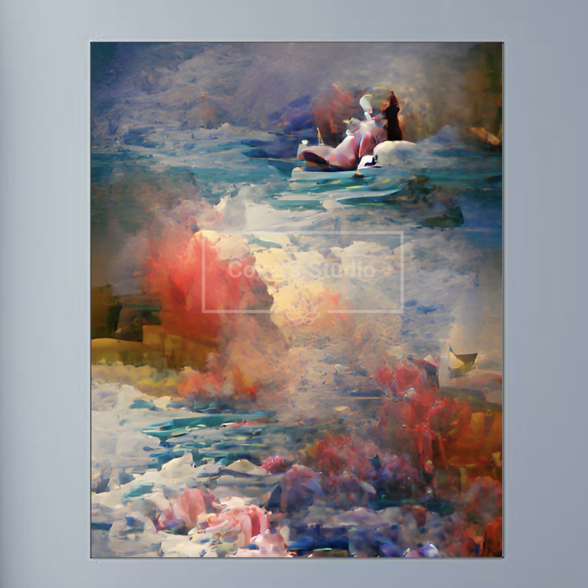 Unframed 16x20 synesthesia art canvas, highlighting the raw beauty of vibrant visuals and sounds without a frame.