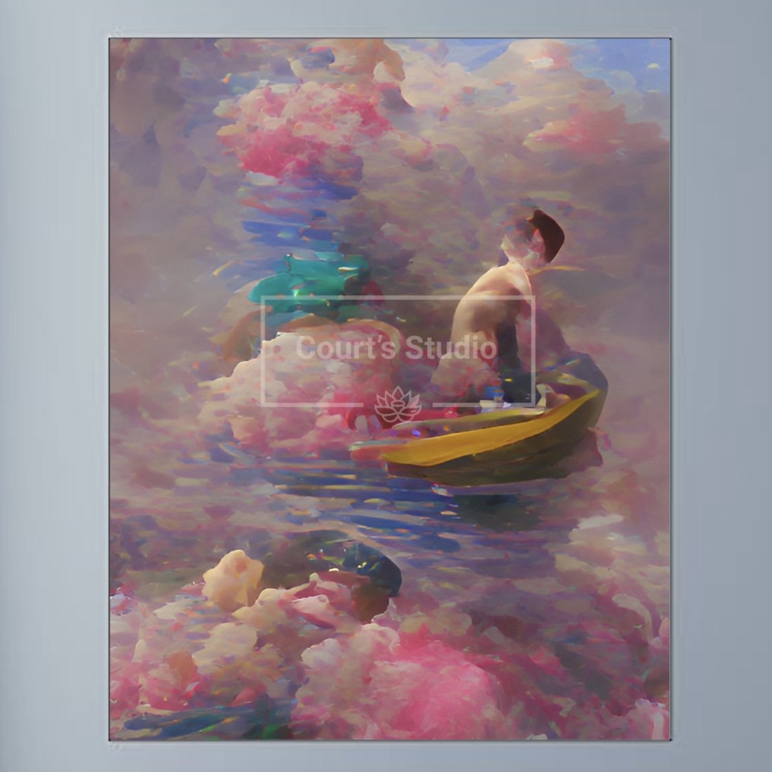 Unframed 16x20 synesthesia art canvas, highlighting the raw beauty of vibrant visuals and sounds without a frame.