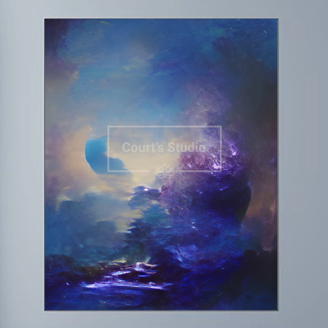 Unframed 16x20 synesthesia art canvas, highlighting the raw beauty of vibrant visuals and sounds without a frame.