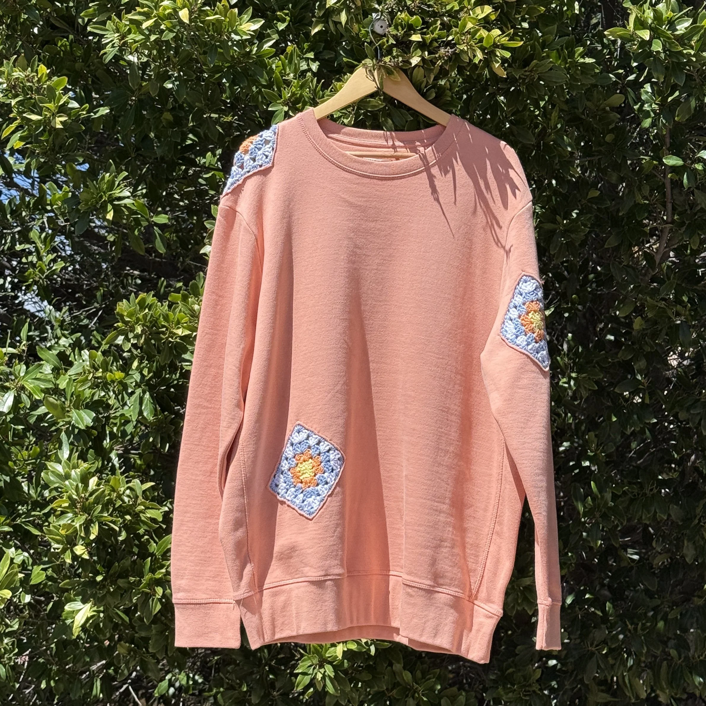 Coral with 4 Granny Squares XLARGE