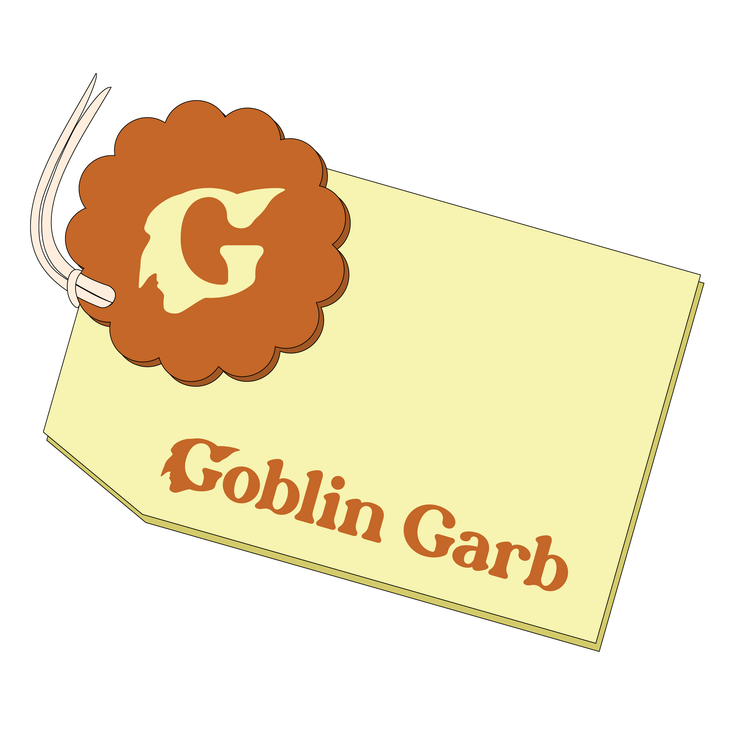 Branding for Goblin Garb, a satirical clothing company my friends are developing.