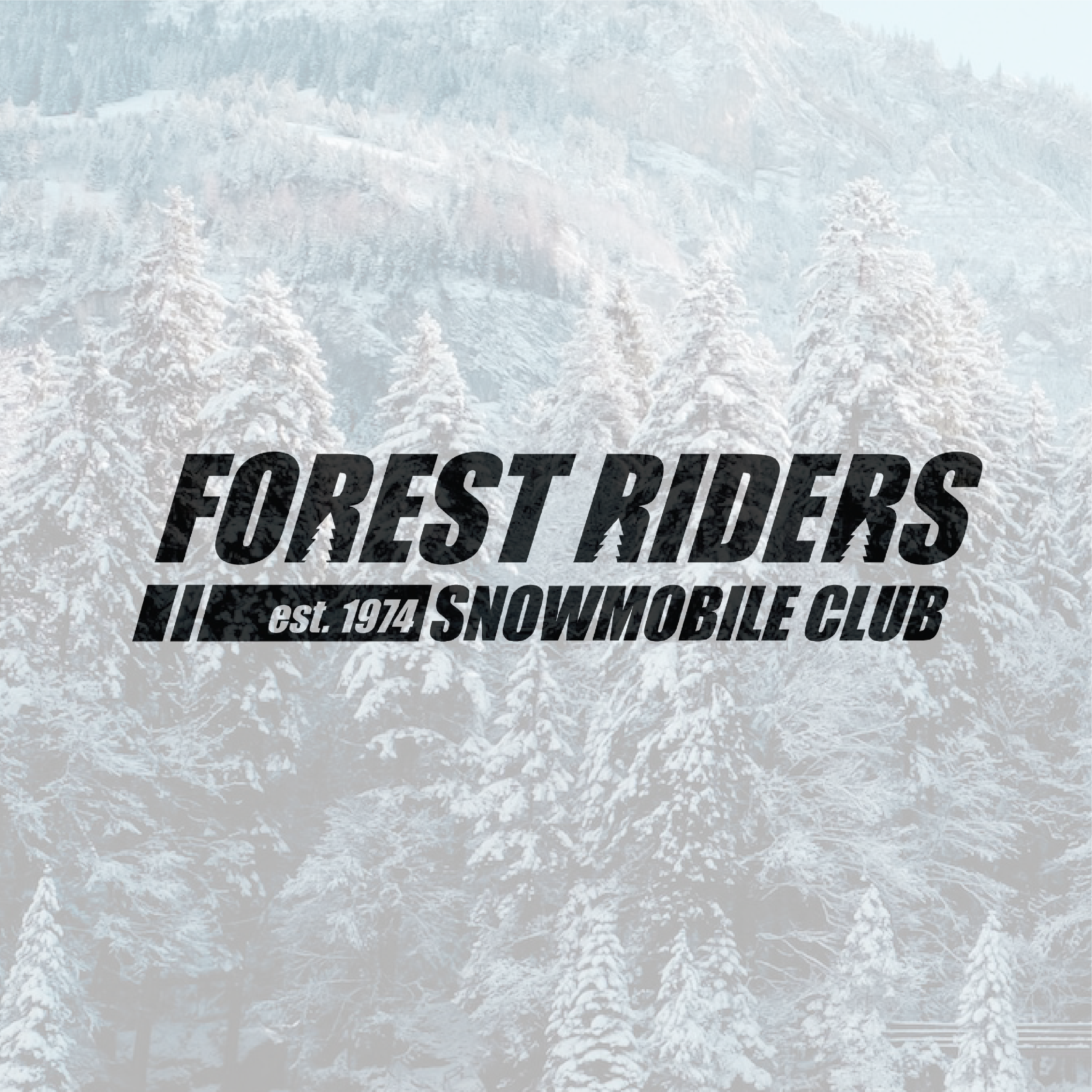 Logo for snowmobile club, Forest Riders. Used on mailers and website.