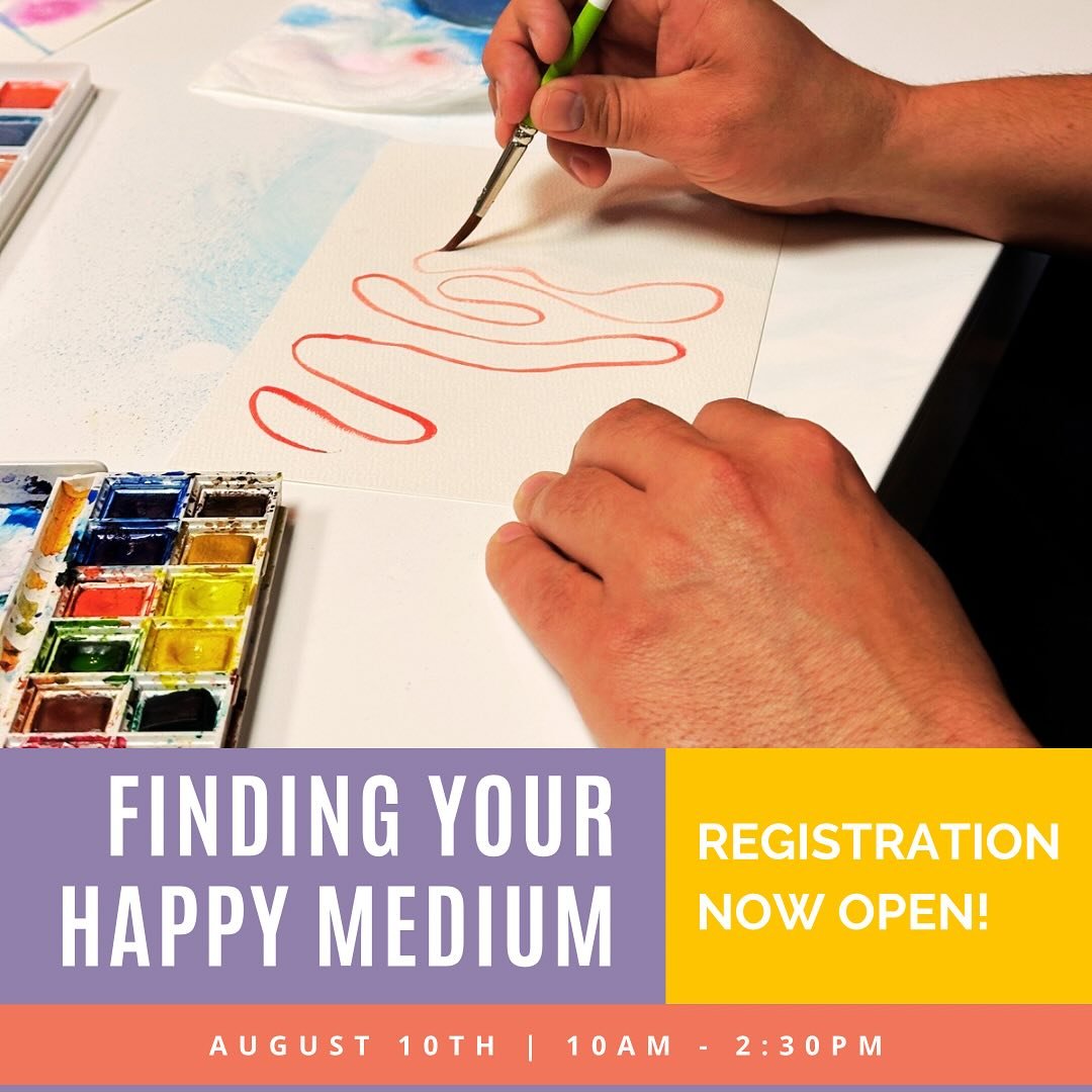 Want to start making art but not sure where to begin? Sometime you just need a little help to find your happy medium!

Join us on August 10th for a relaxing, beginner-friendly exploration of graphite, charcoal, watercolor, gouache, and pastel. 

Conn