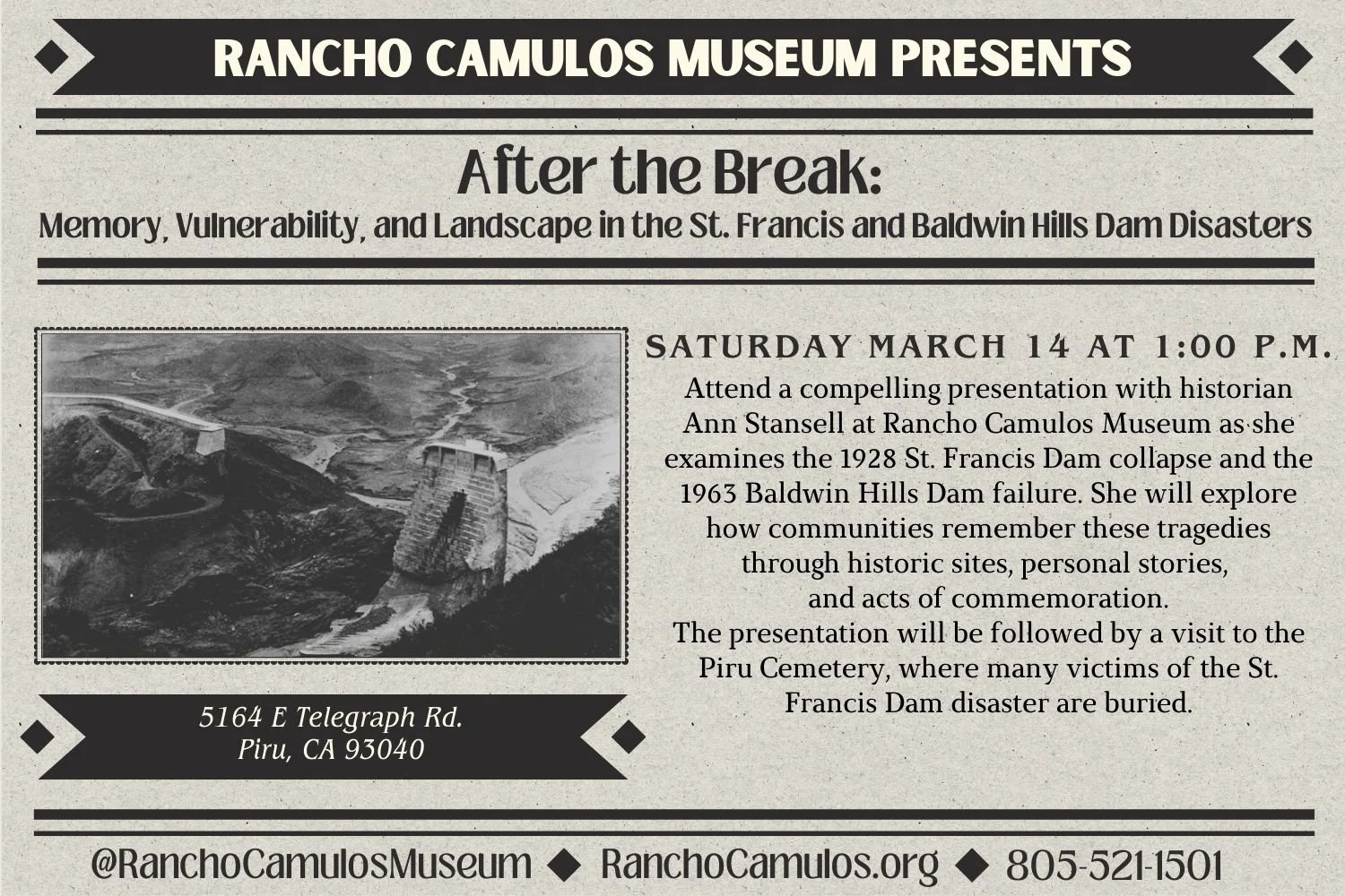 After the Break:  Memory, Vulnerability, and Landscape in the St. Francis and Baldwin Hills Dam Disasters