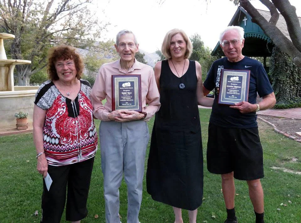 Rancho Camulos Museum Volunteers 2015 From left: Museum Board Chair Judy Triem, Volunteer Ralph Rees, Museum Director Susan Falck, Docent Gordon Uppman