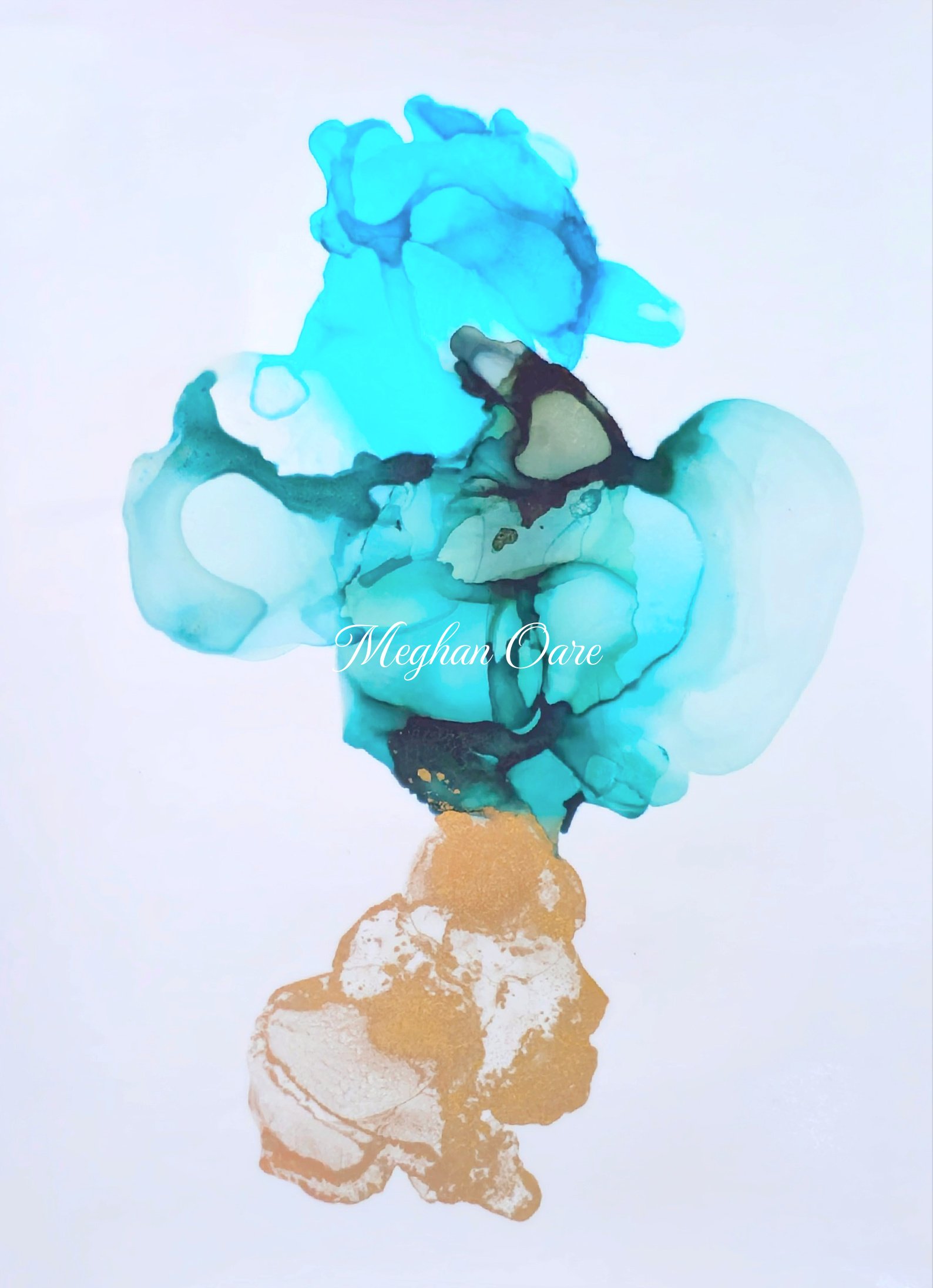 Ocean Djinn conjures the ethereal spirit of the ocean's depths. Its swirling hues mimic the fluidity of the sea, capturing the mystical essence of a powerful, ever-shifting force. With shades of azure, turquoise, and hints of deeper marine tones, thi