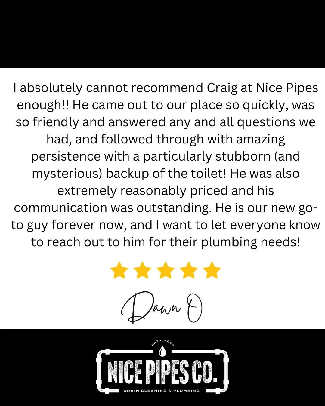 🚽💪 Shoutout to Dawn! 💬

We&rsquo;re so grateful for amazing customers like Dawn, who left us this incredible review! 🛠️ 

🙏 Thank you, Dawn, for trusting us and for sharing your experience! We're so glad we could help &mdash; even with a tricky 