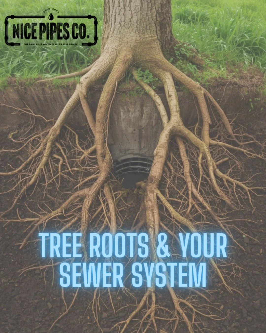 🌳 Did you know tree roots are one of the biggest causes of sewer line clogs and backups? 👎

As trees grow, their roots naturally search for water and your sewer line is the perfect target! Over time, they can break through pipes, causing slow drain