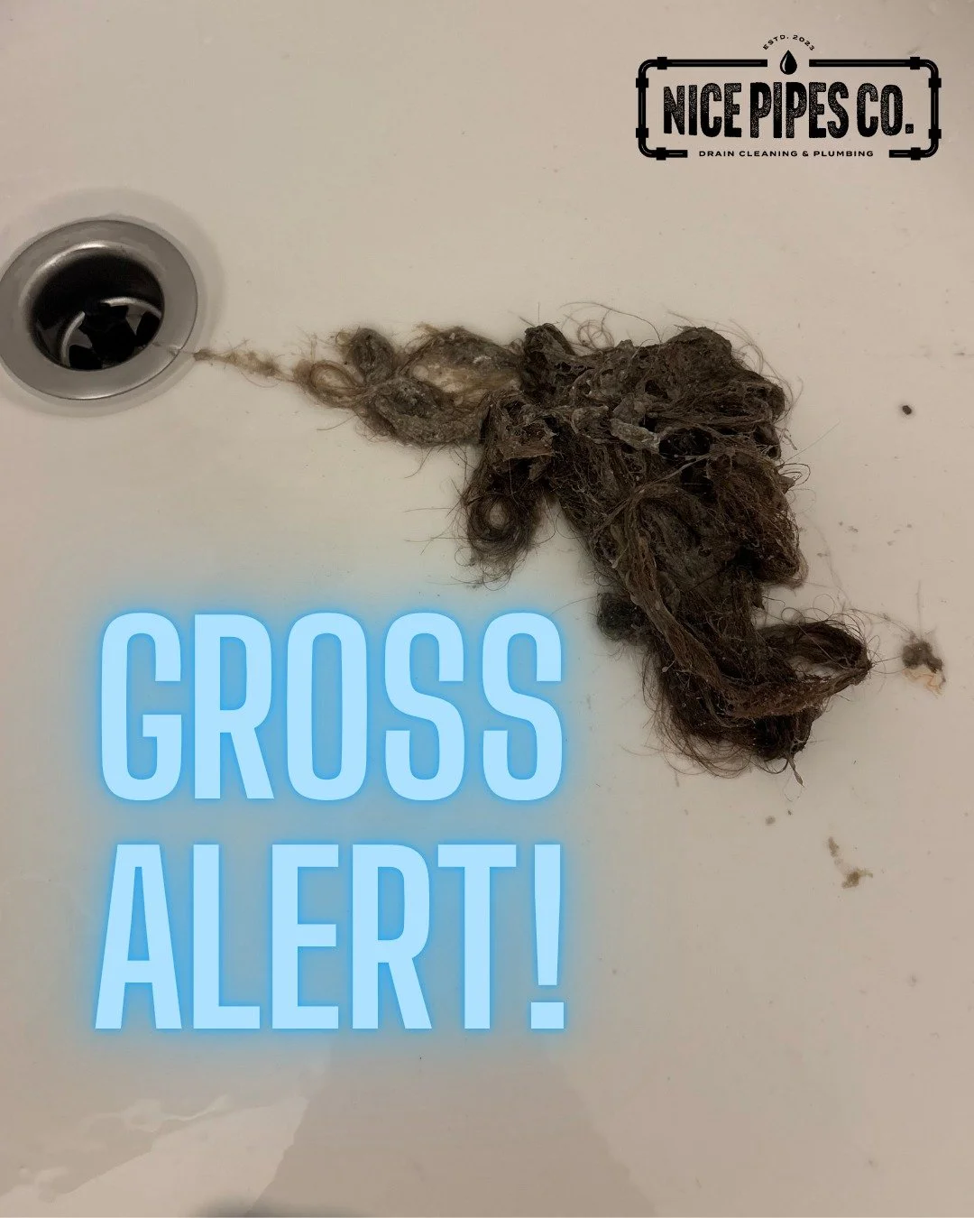 🚨 GROSS ALERT! 🚨
There&rsquo;s nothing worse than standing in ankle-deep water because your bathtub drain is packed with hair. 😖

It happens to everyone&hellip; but it does NOT have to ruin your day!

At Nice Pipes Co., we tackle the messy stuff s