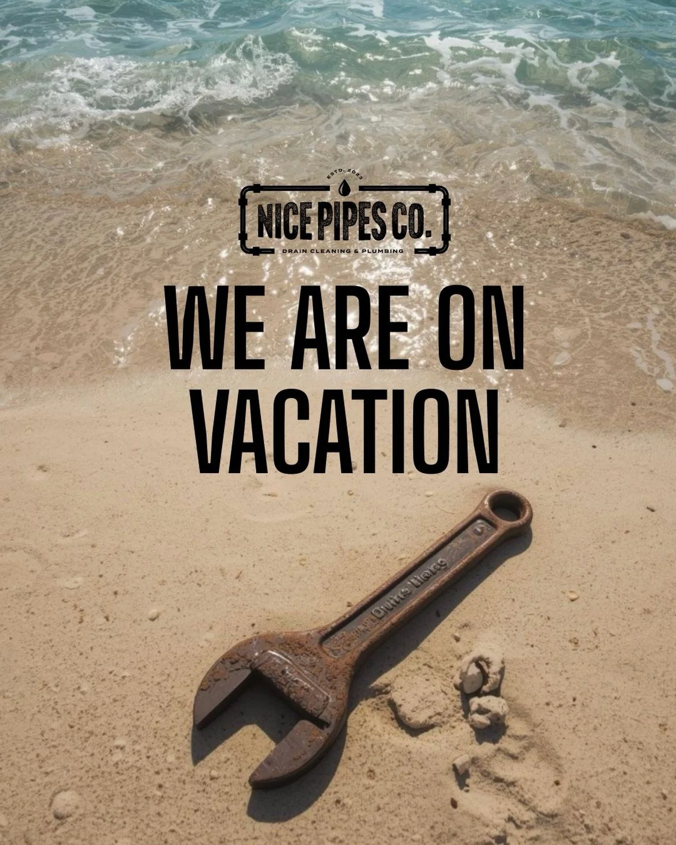 We&rsquo;re on vacation! ☀️🚿

Nice Pipes Co will be away until April 25th. If you have any plumbing needs for when we return, feel free to reach out and we&rsquo;ll get you scheduled in as soon as we&rsquo;re back!

Thanks for your continued support