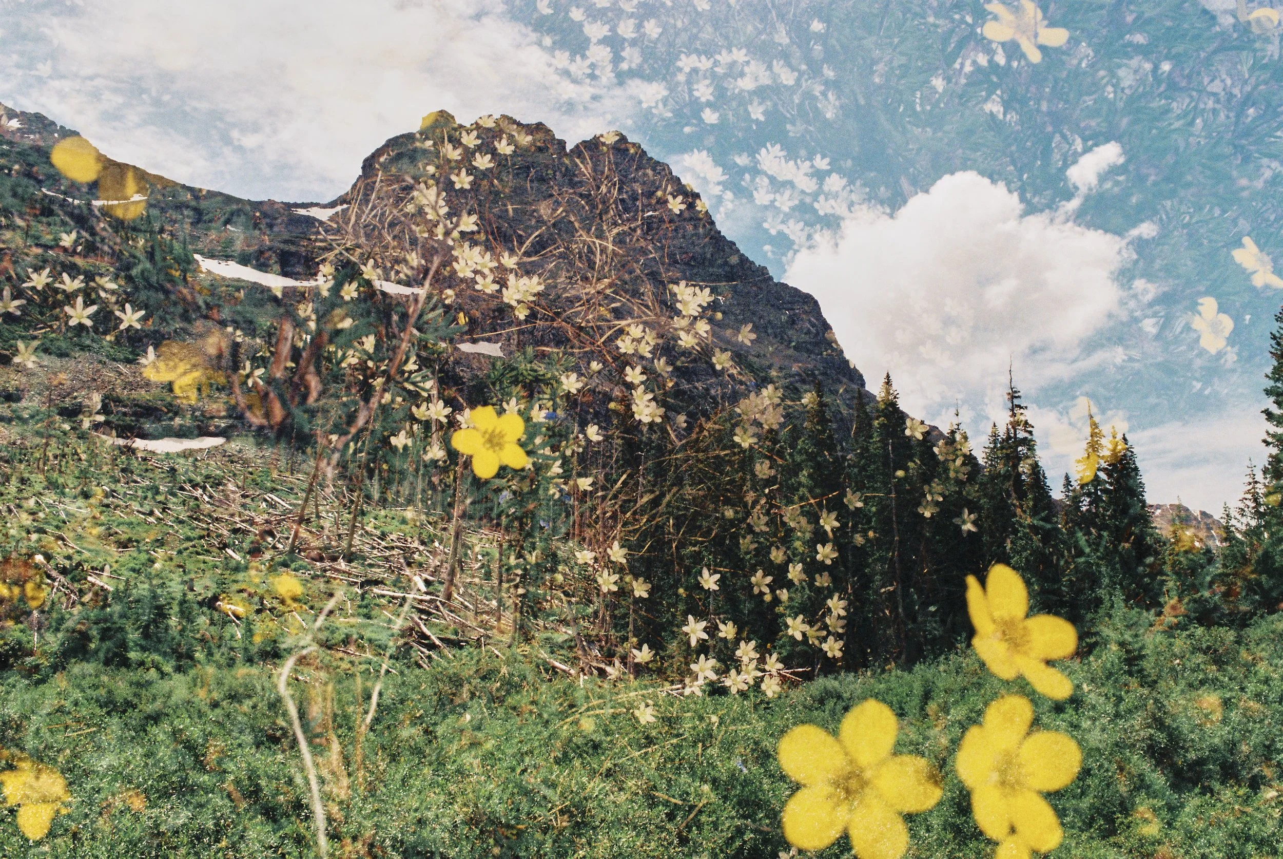 editorial travel photography, Four Pass Loop trail, double exposure travel photography