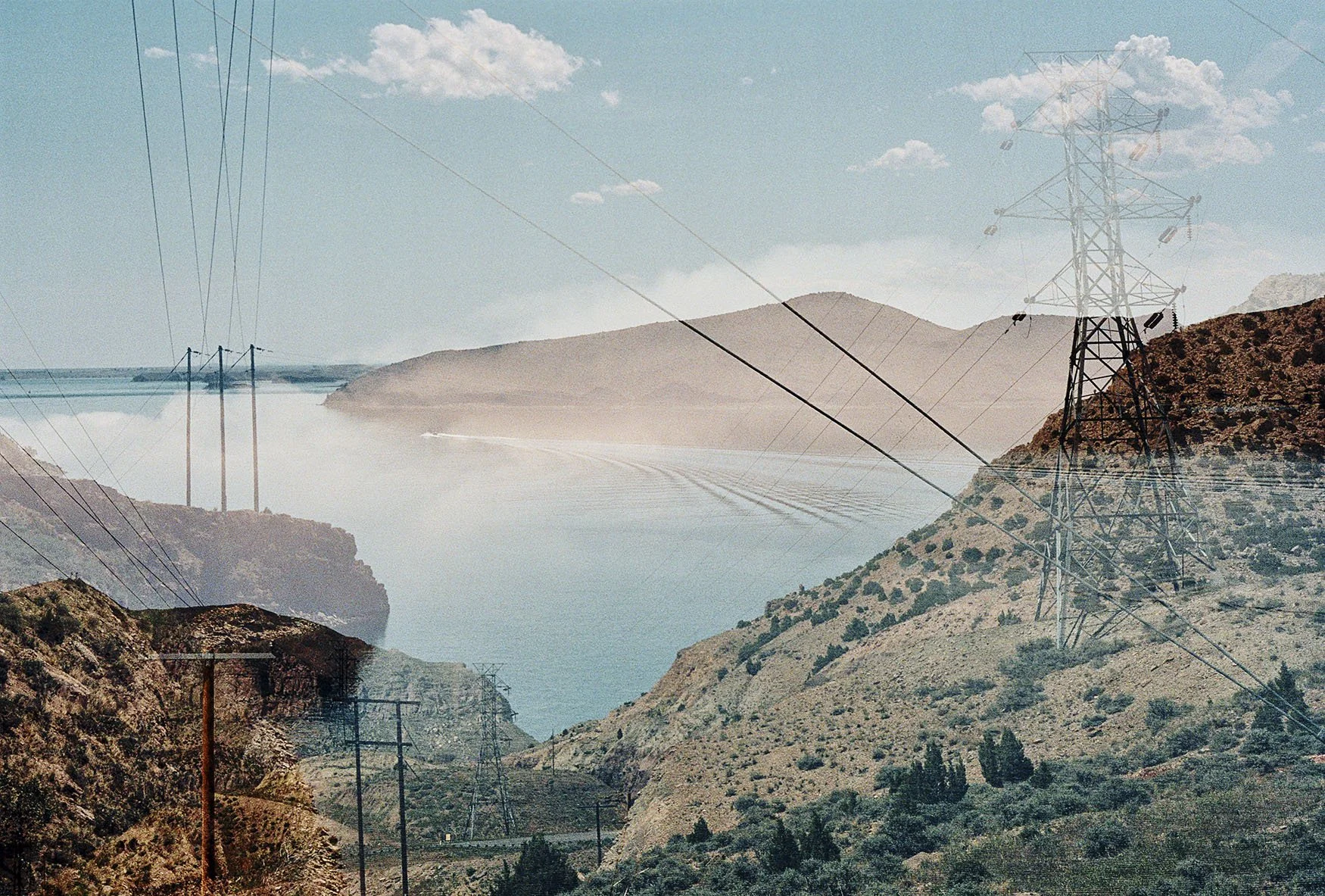 double exposure fine art photography, near wind river in wyoming