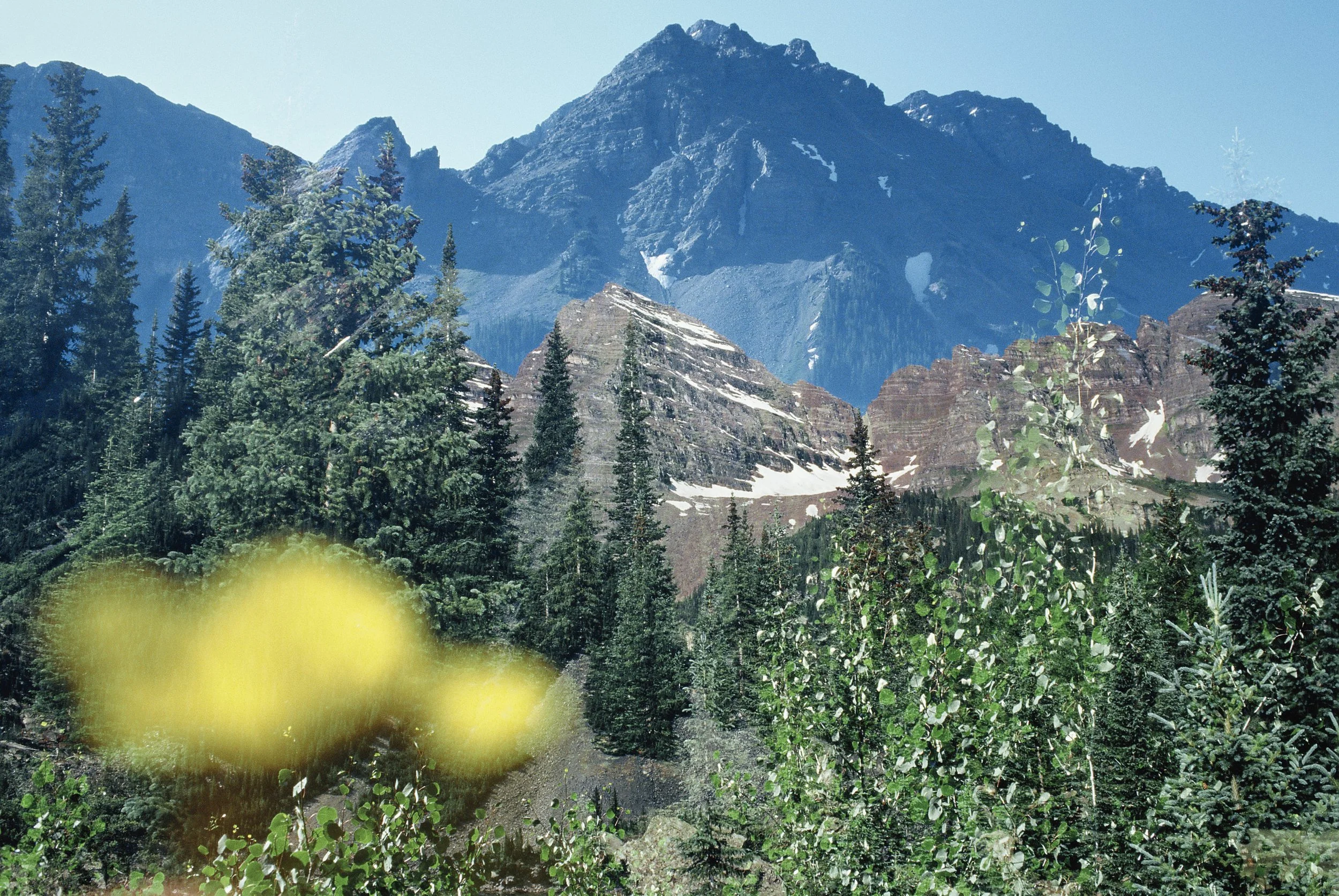 fine art editorial travel photography, Four Pass Loop trail in Maroon Bells, double exposure travel photography