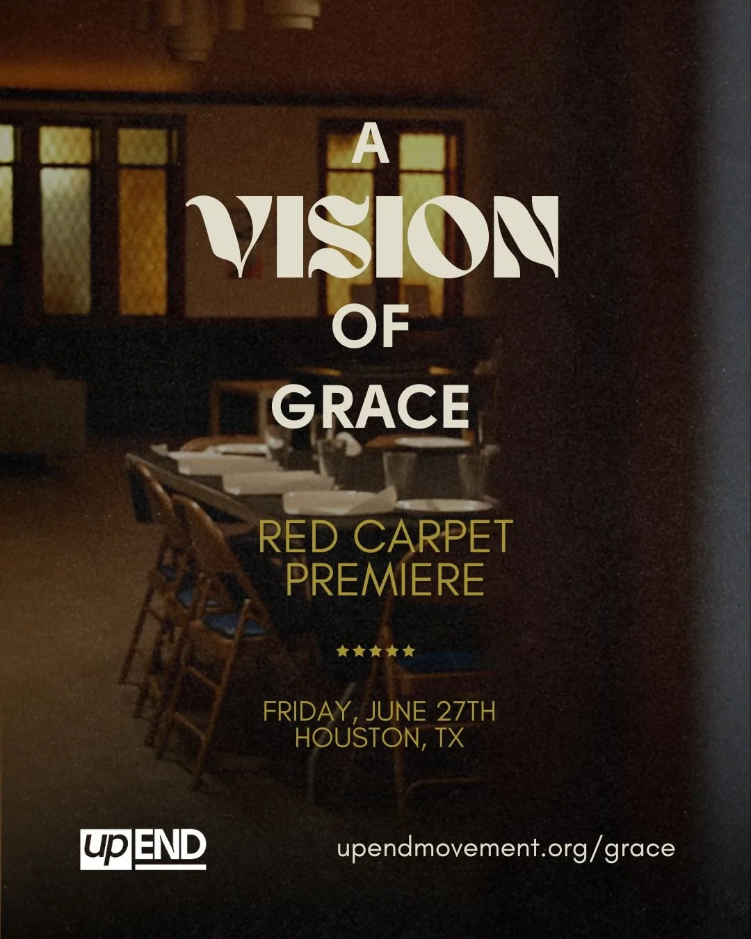 flyer for the in person premiere vision of grace