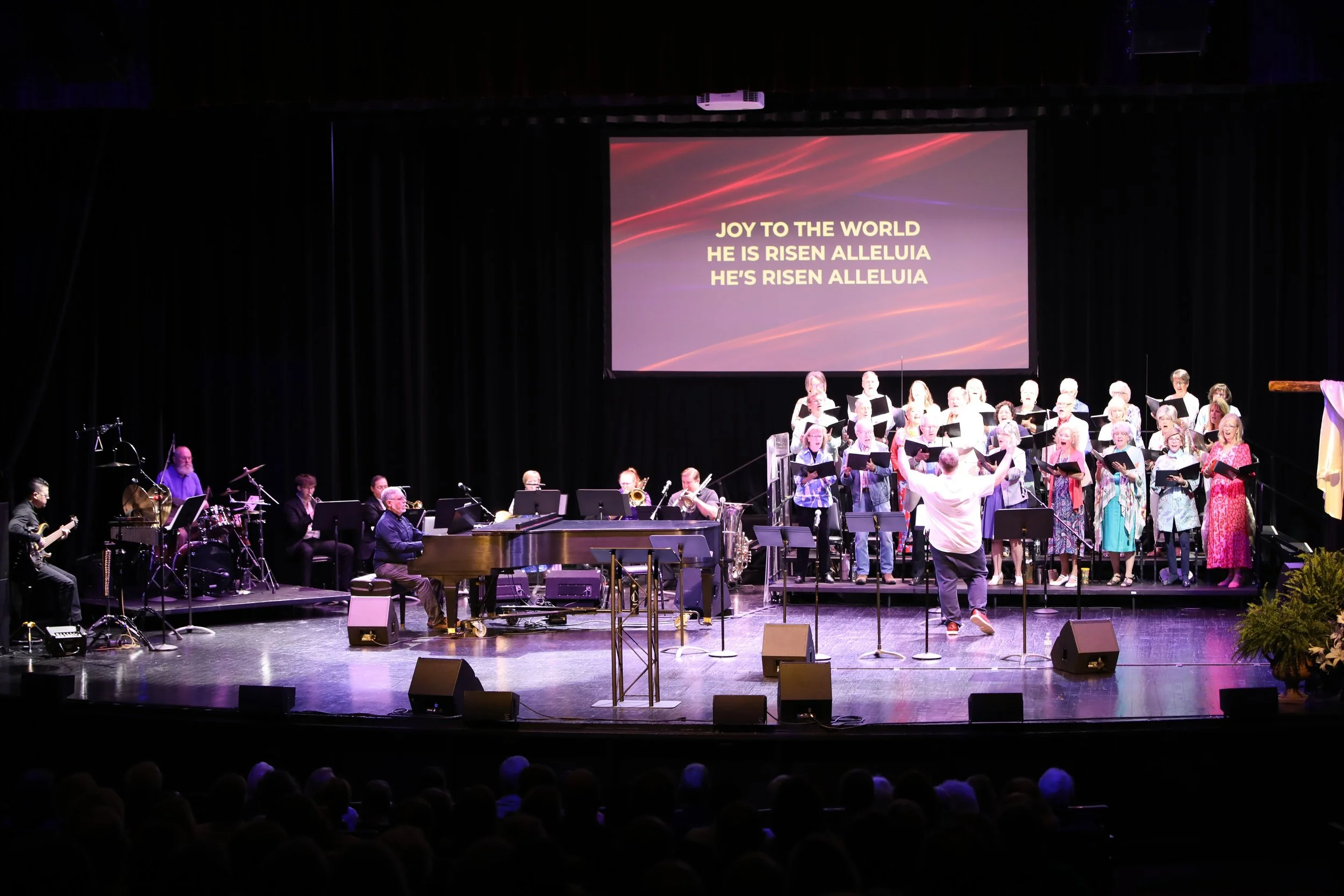Picture of Easter Celebration from Village Bible Church, Hot Springs Village, at the Woodlands Auditorium in Hot Springs Village on April 5, 2026. Featuring the VBC Choir, Adam Green, Brass Ensemble, and Pastor Jason Lancaster.