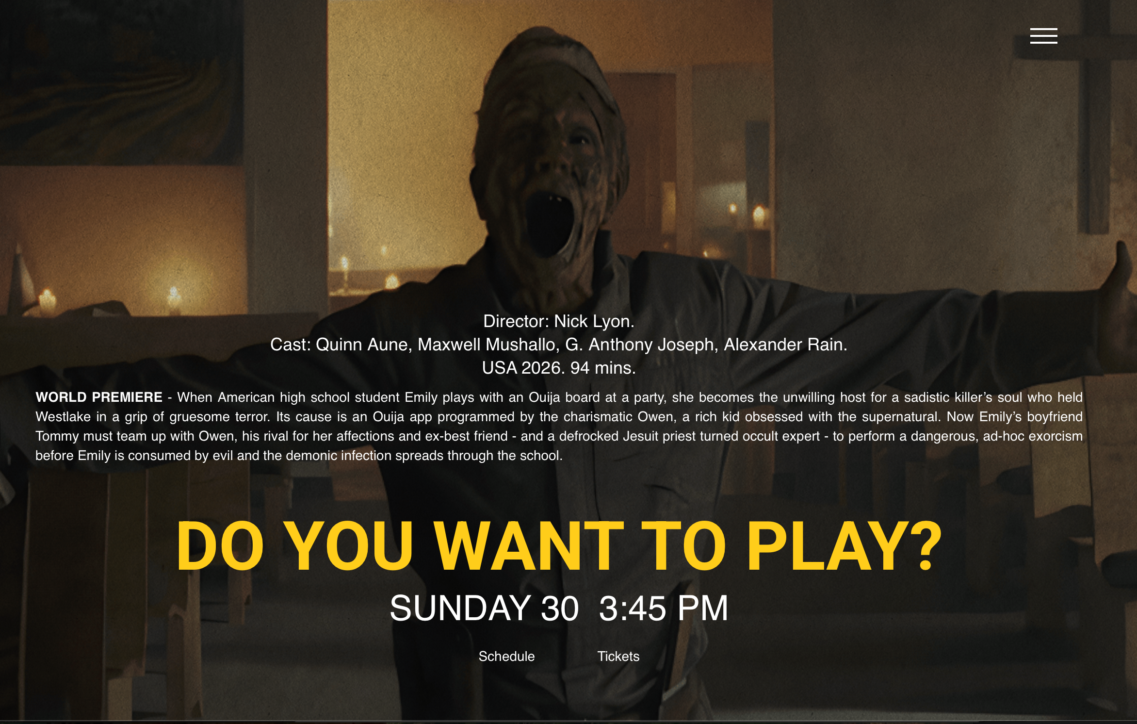 DO YOU WANT TO PLAY? at FRIGHTFESTUK