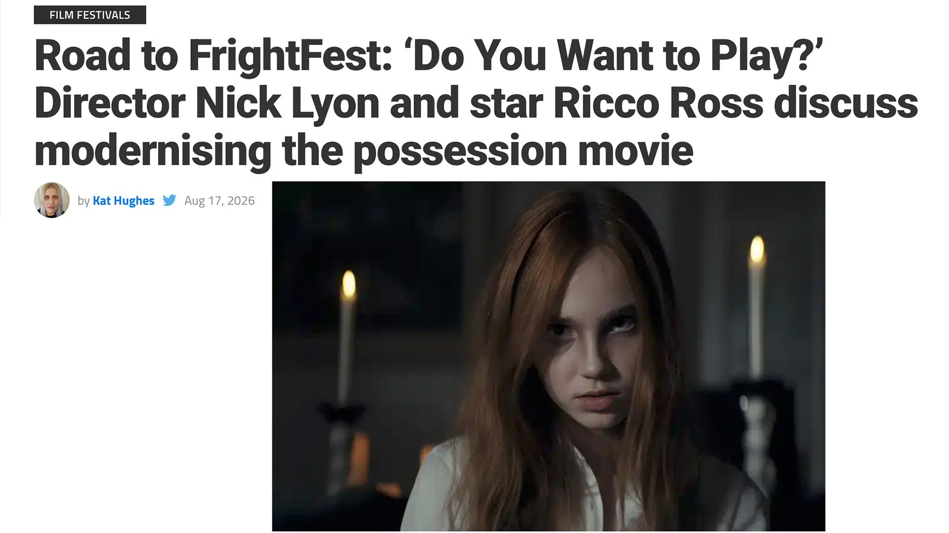 Director Nick Lyon and star Ricco Ross discuss modernising the possession movie