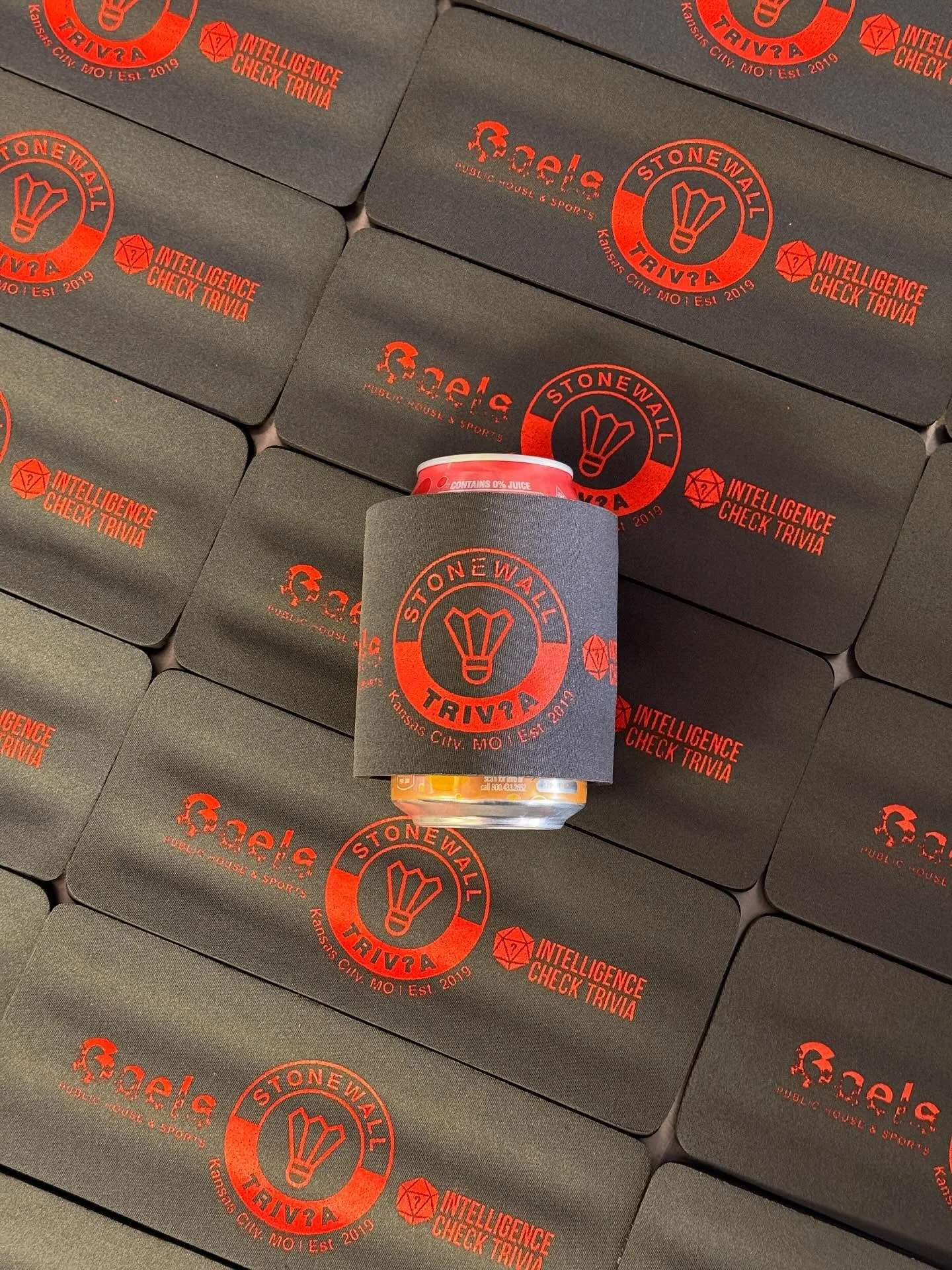 SLAP KOOZIES! These were a fun item for @stonewallsportskc :) thanks for the trust! #kansascity #screenprinting #shoplocalkc