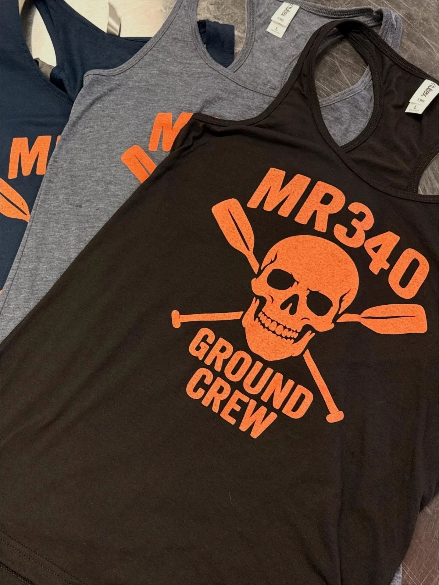Personal project! I am a huge fan (and participant) of the #MR340 and enjoyed making these for my ground crew! #screenprinting #kansascity #shoplocalkc @mo.river.relief
