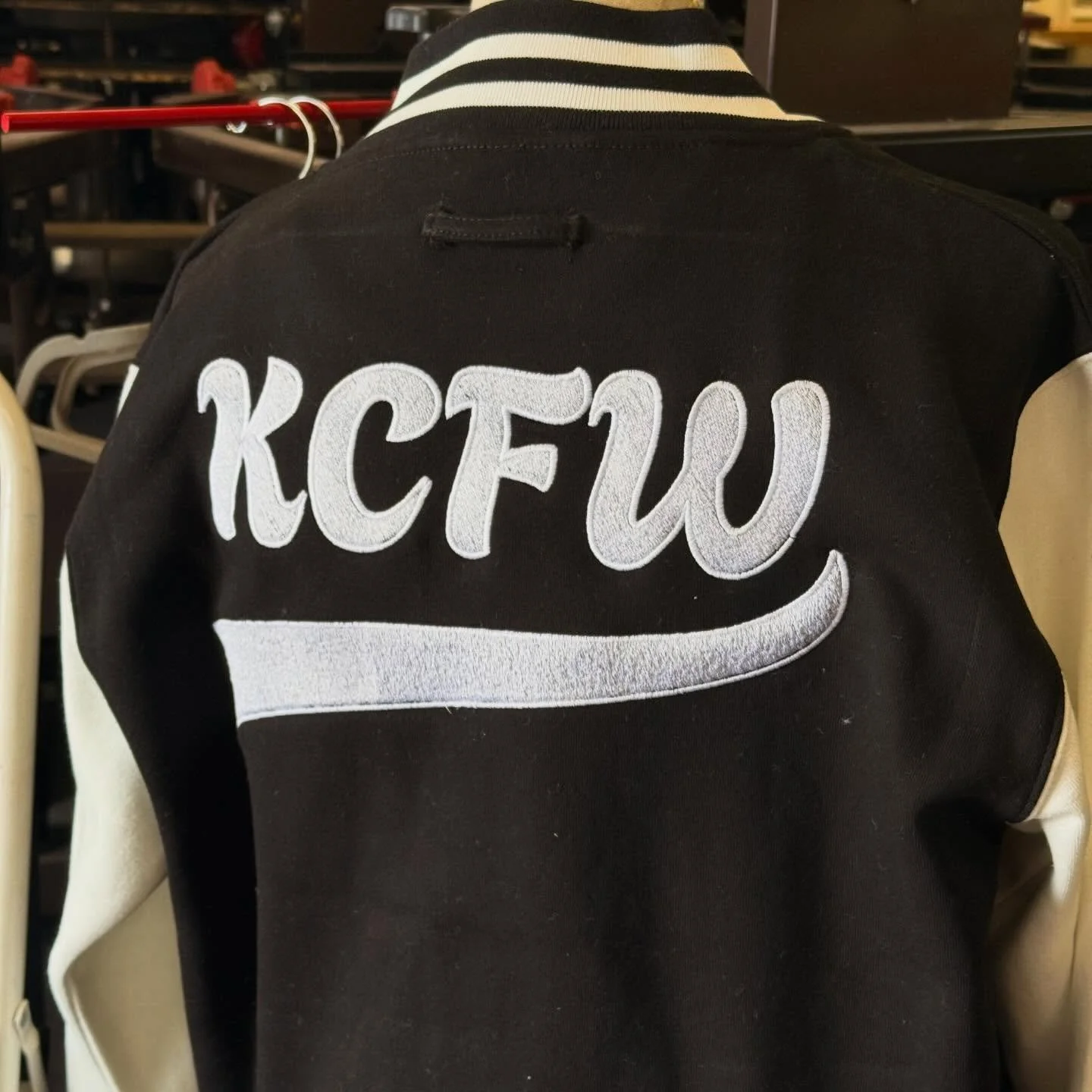 Have you seen any of the #kcfw staff running around in these adorable letterman&rsquo;s jackets?? &bull;&bull; @kc_fashionweek #ricoma #embroidery #kansascity #shoplocalkc