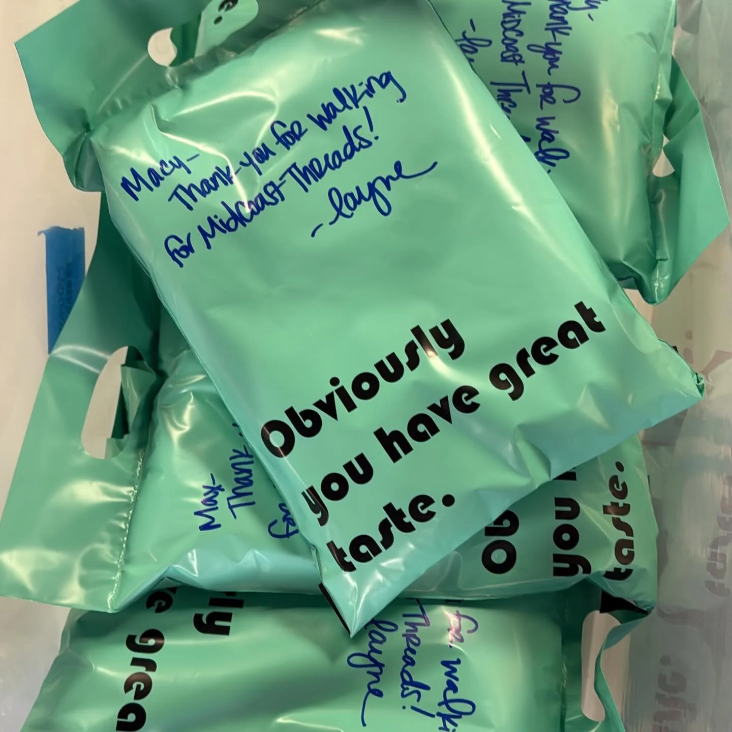 Prepping model gifts for the amazing models who are walking for MidCoast at #kcfw this week!