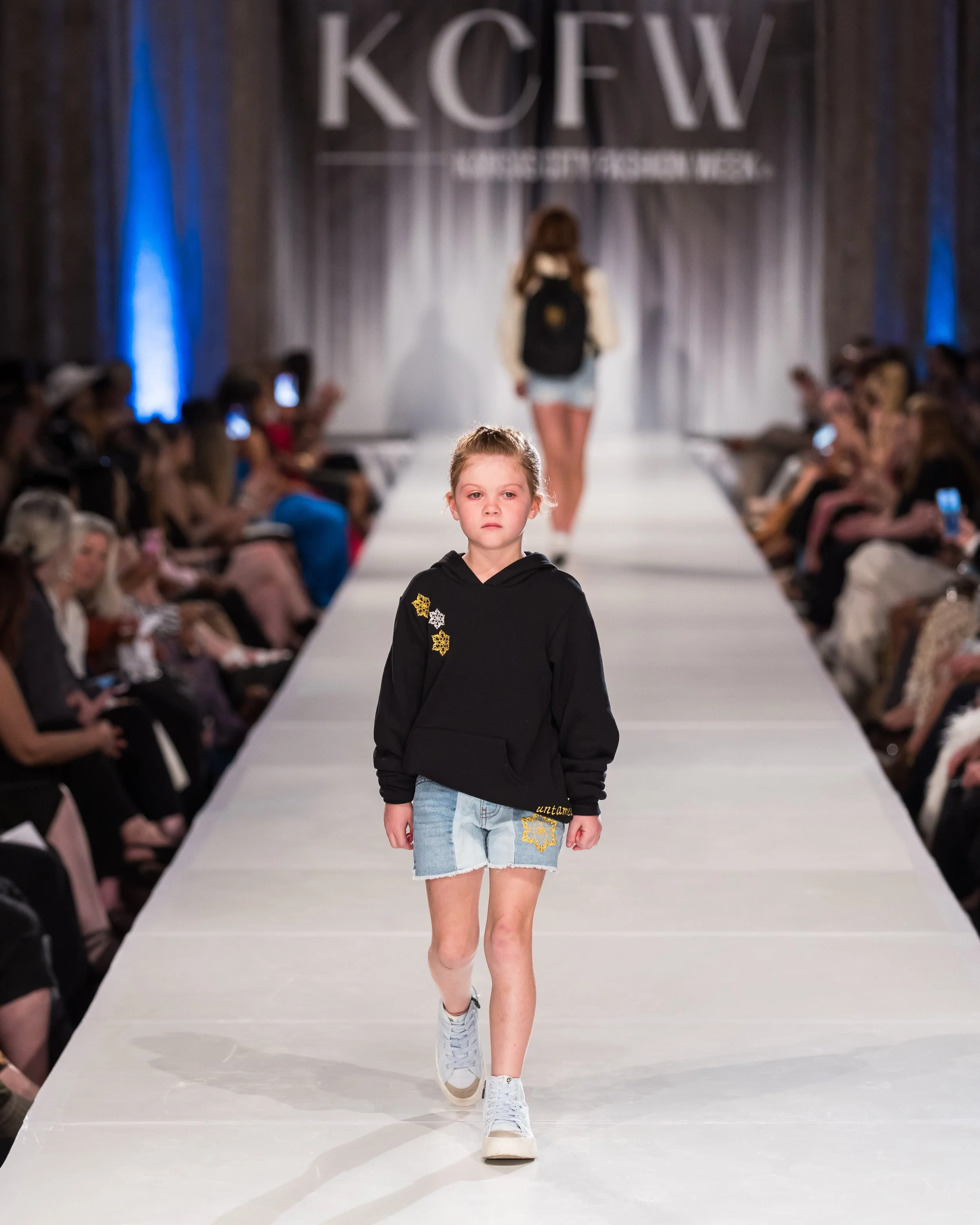 lil miss Paralee herself in a floral embroidered hoodie with matching detail shorts! #kcfw &bull;&bull; photo by @elistackphoto