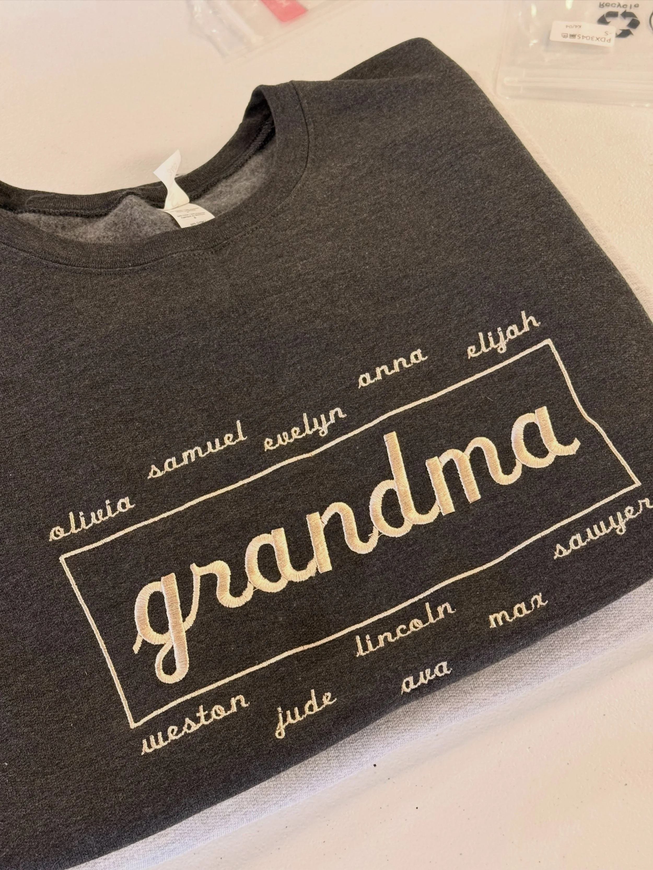 Christmas gifts ✅ &bull;&bull;&bull; proud grandparents all around! Thanks for the trust #kansascity #ricoma #embroidery #giftgiving #shoplocalkc