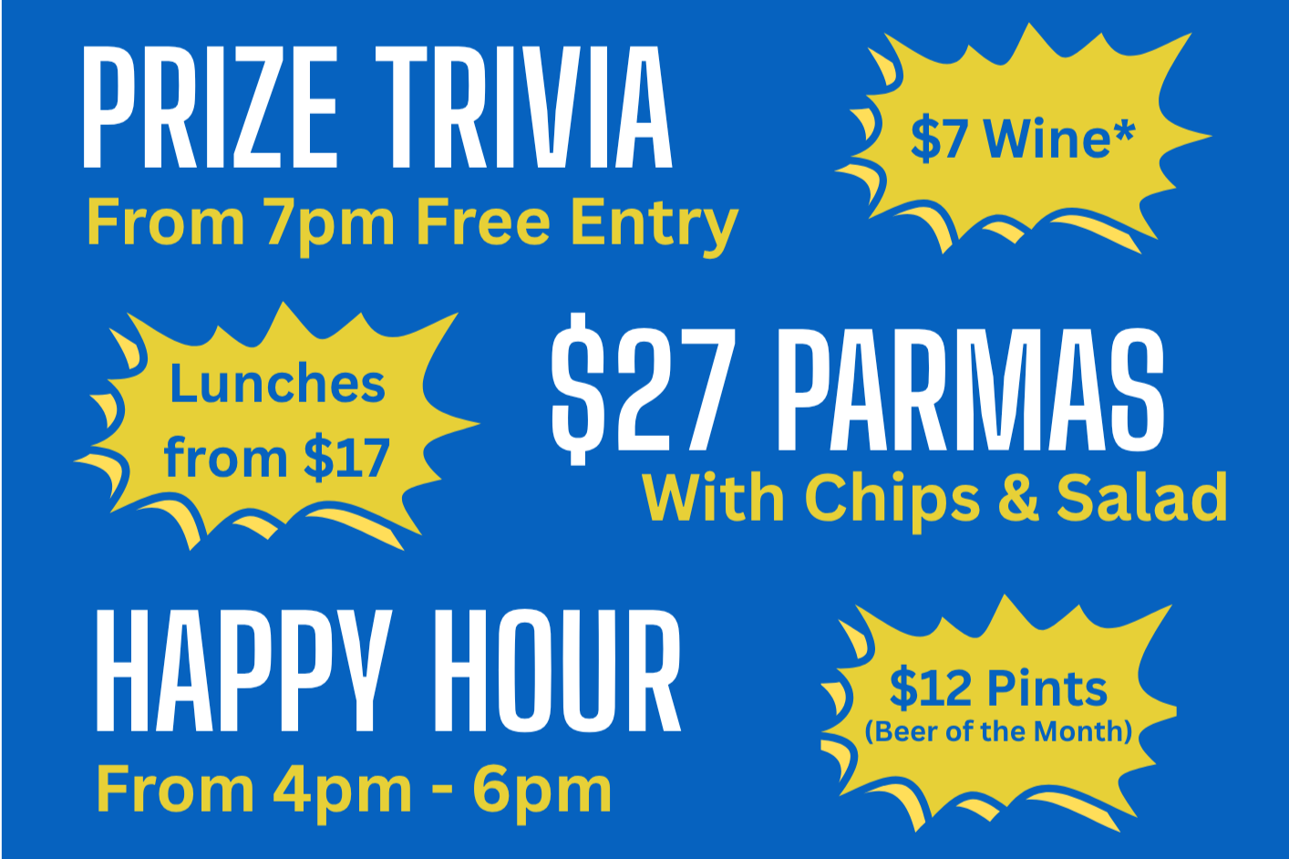 Prize Trivia &amp; Parma night