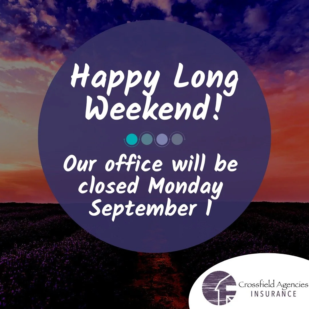 We will be closed Monday, September 1 for the long weekend! 💜✨

We hope you have a safe, fun, and relaxing extra day off with family and friends. 🌸☀️

We&rsquo;ll be back Tuesday, ready to help with all your insurance needs! 💼💜