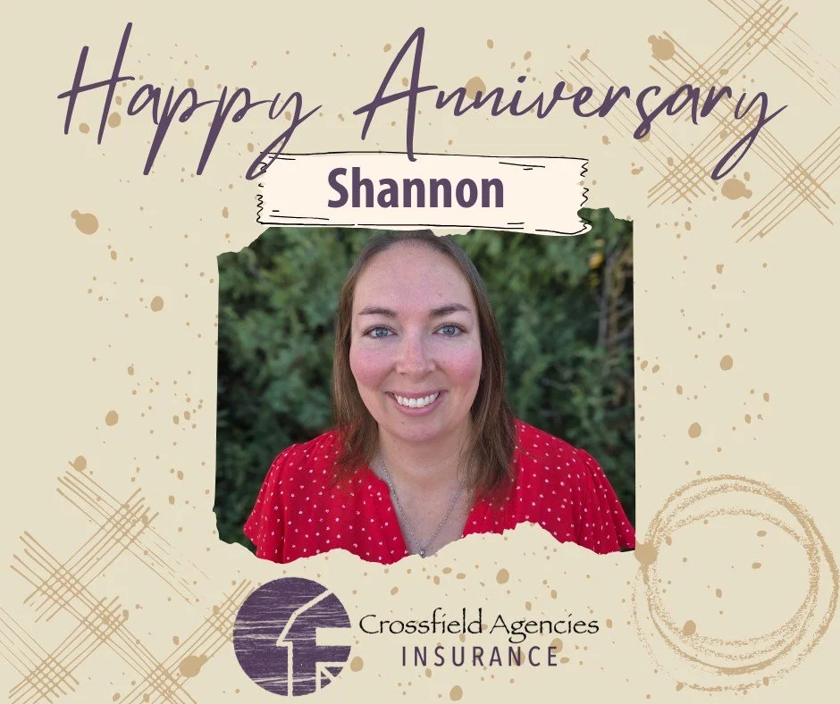 Happy 1-year anniversary, Shannon! 🎉

It&rsquo;s hard to believe it&rsquo;s already been a year! Thank you for all your hard work, dedication, and the positive energy you bring to Crossfield Agencies each and every day. Your commitment to the team a