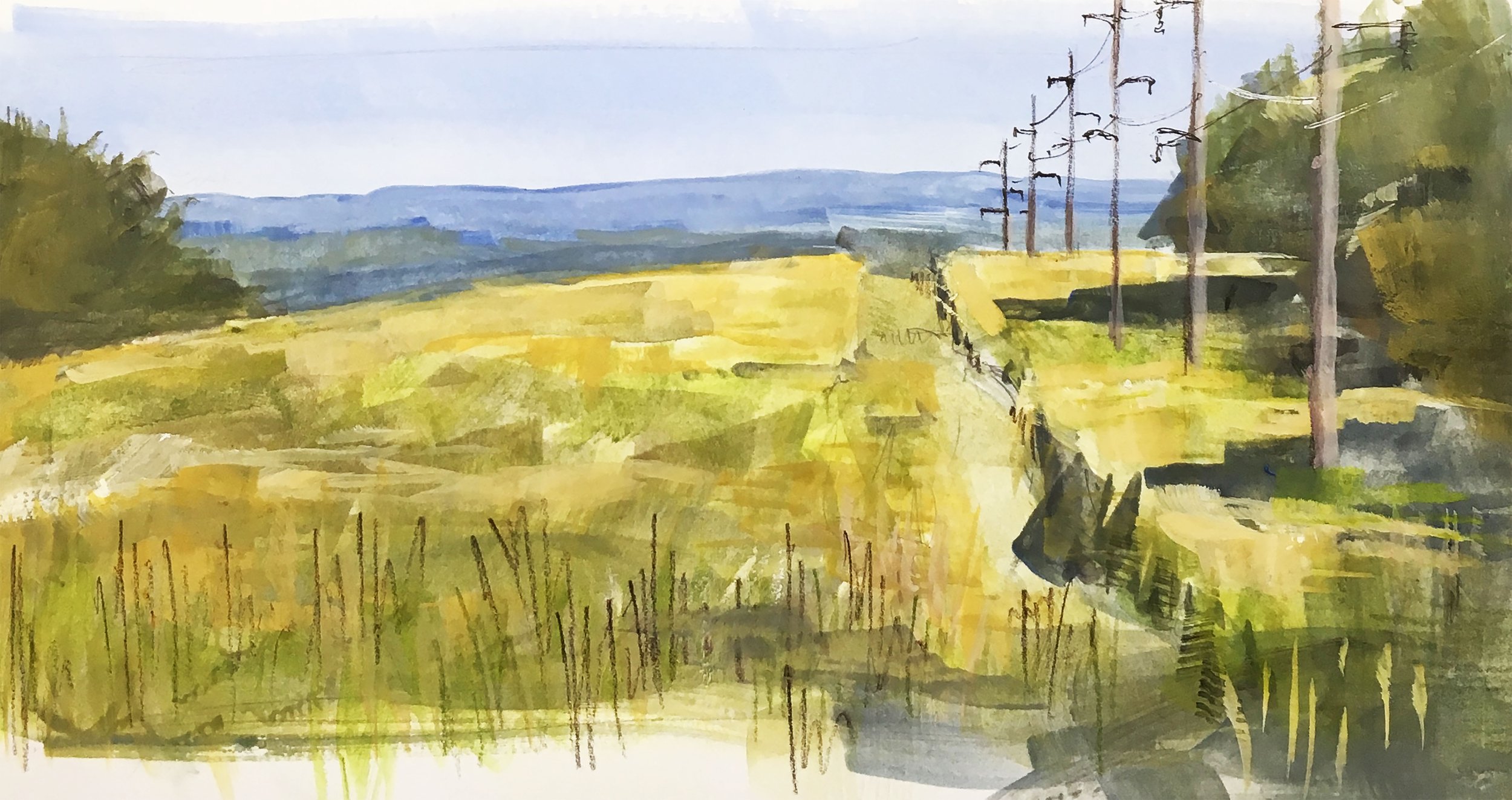 "Green Lakes" — Watercolor sketch