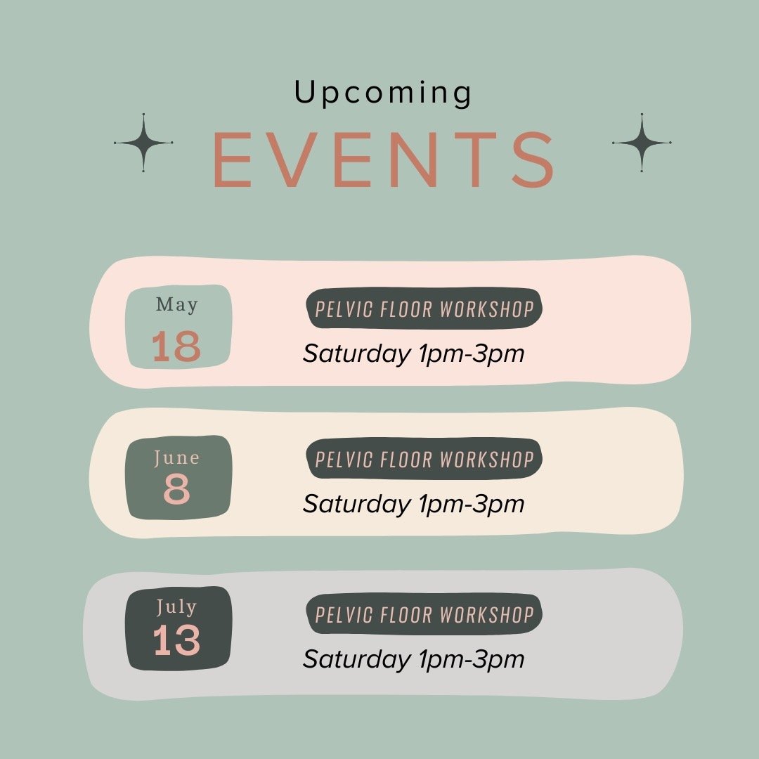 Upcoming events alert! 🕐 Join Inner Strength Physical Therapy for free pelvic floor workshops lead by Dr. Caroline, your local pelvic specialist. Once a month through the summer so you have plenty of chances to attend! Mark your calendars for 📝Satu