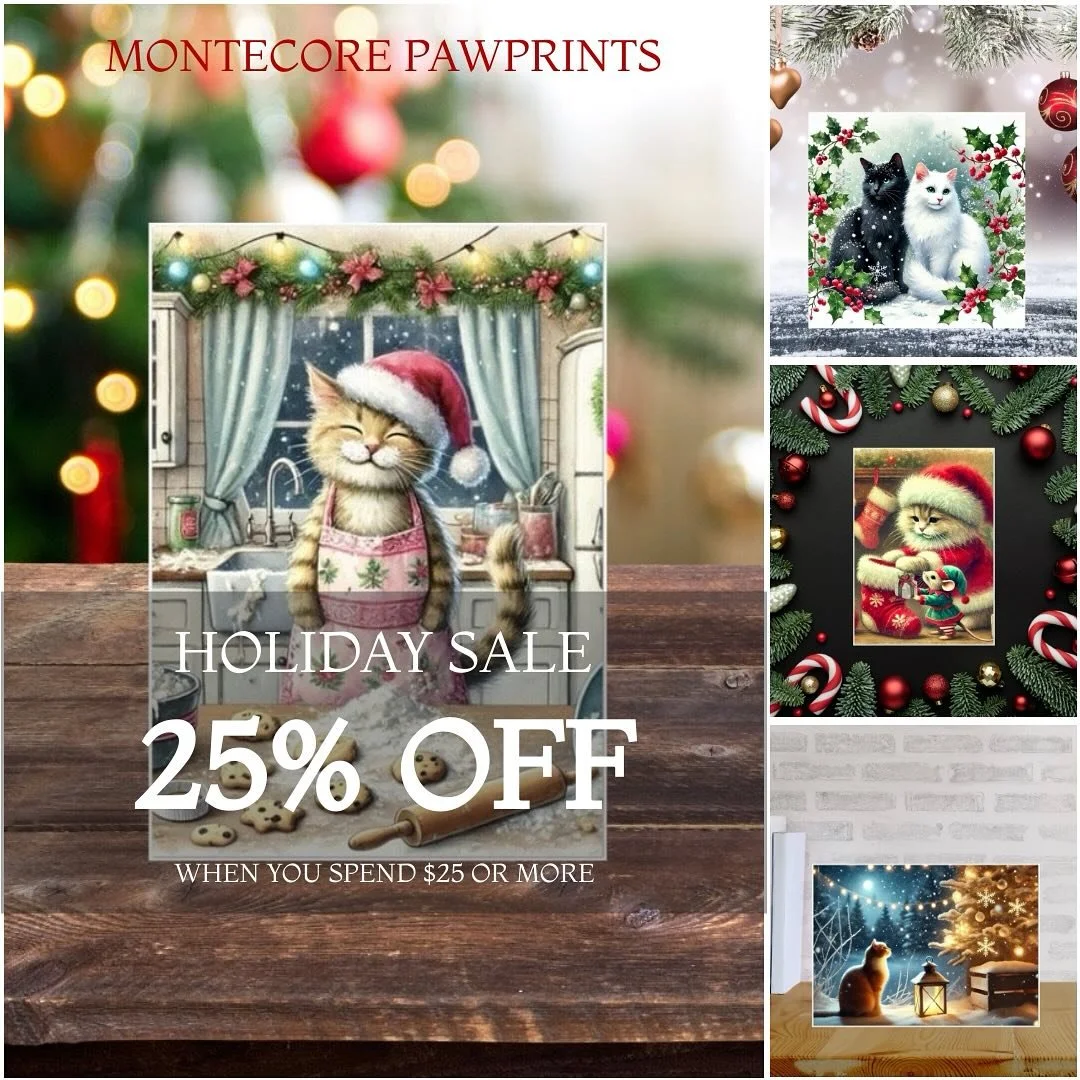Check out our holiday card collection! Available on our website or our Etsy store! 
-Links in Bio

#catlover #greetingcards #holidaysale