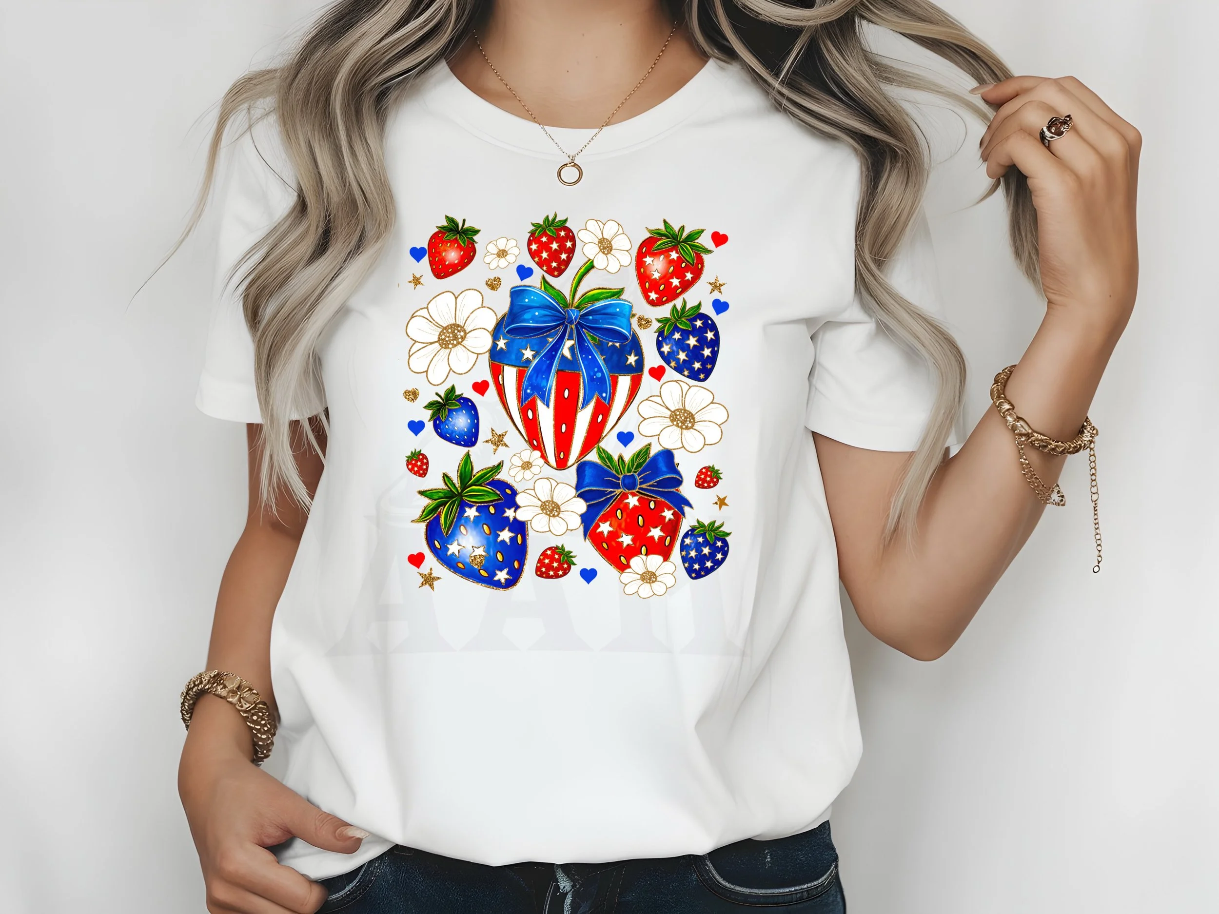 Strawberry Berry 4th July shirt