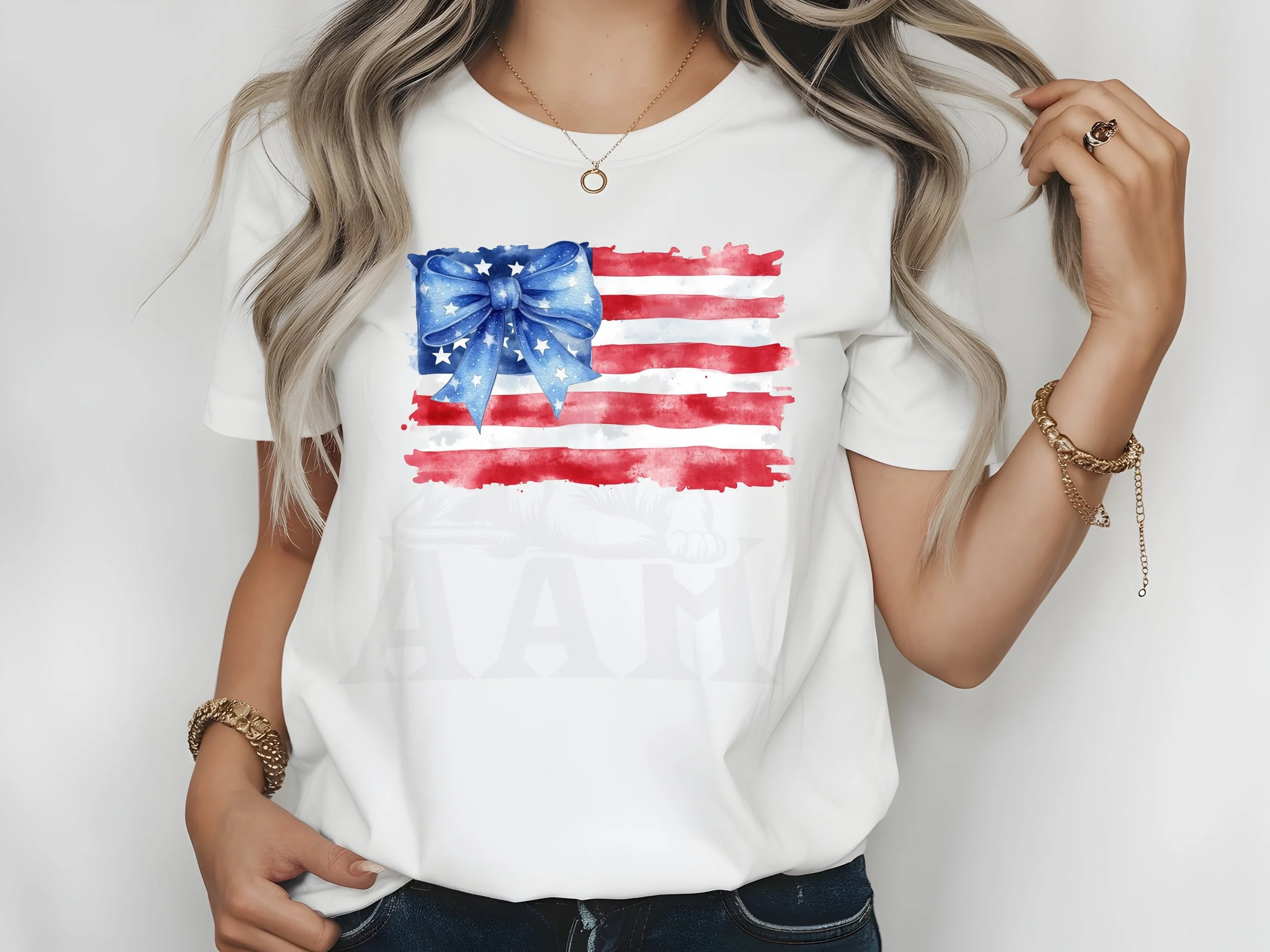 4th July Bow Distress shirt