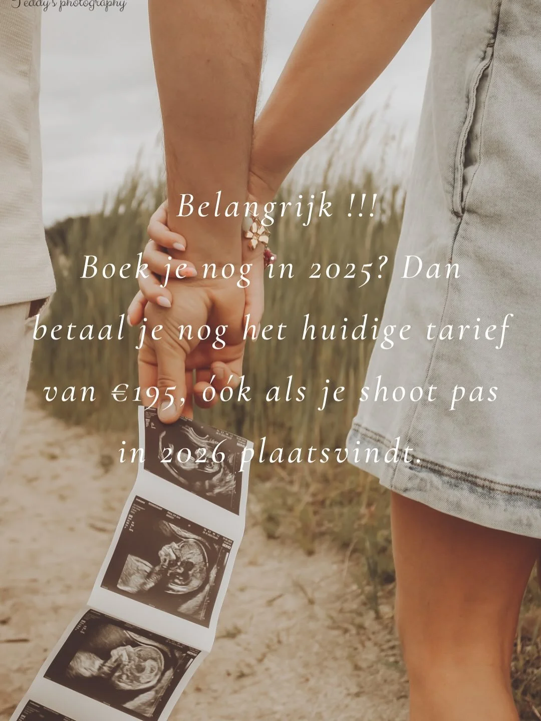 Boek je nog in 2025? Dan betaal je nog het huidige tarief van &euro;195, &oacute;&oacute;k als je shoot pas in 2026 plaatsvindt!