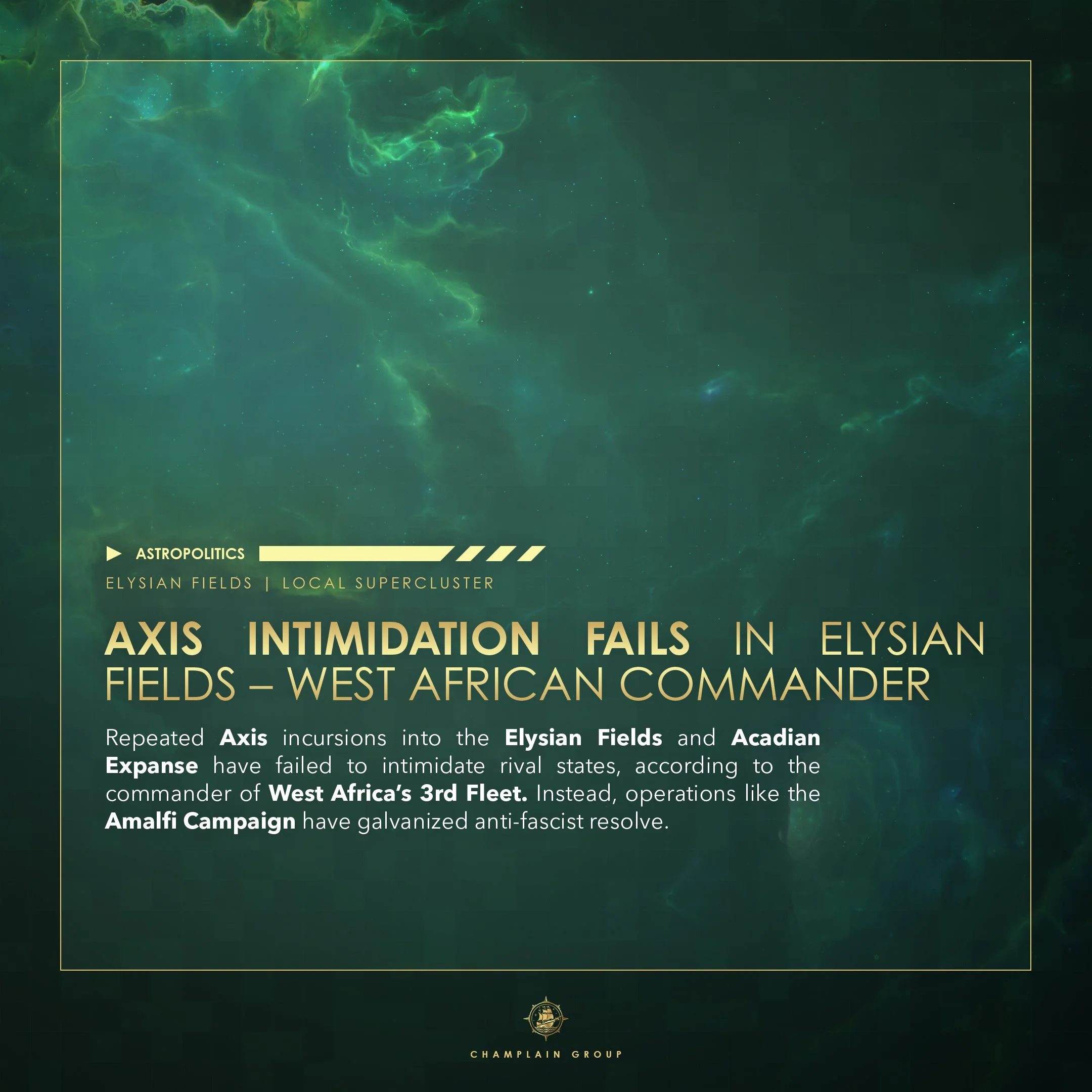 Axis Intimidation Fails in Elysian Fields – West African Commander