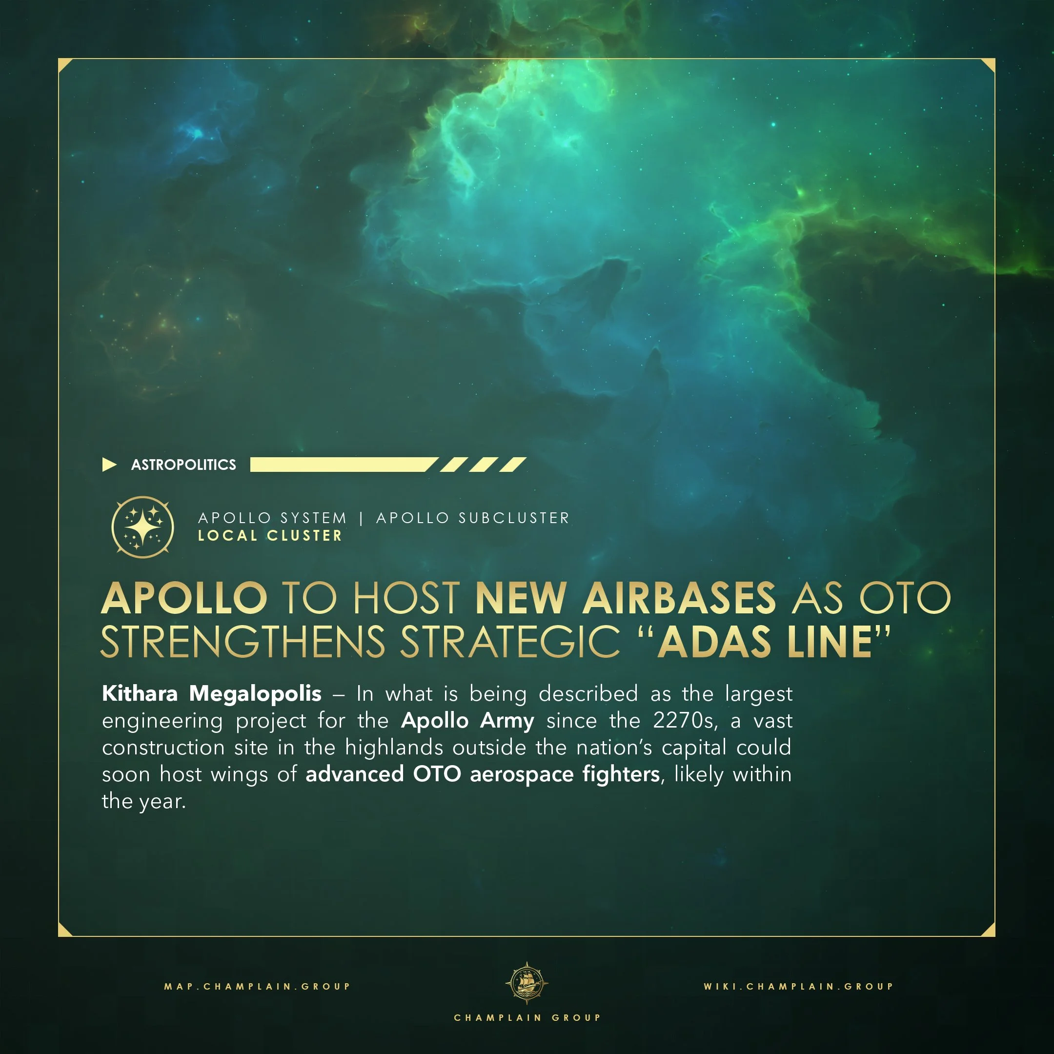 Apollo To Host New Airbases As OTO Strengthens Strategic “ADAS Line”