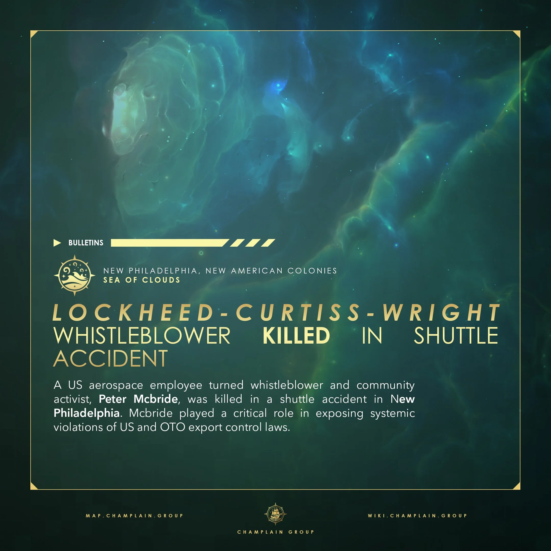 Lockheed-Curtiss-Wright Whistleblower Killed in Shuttle Accident
