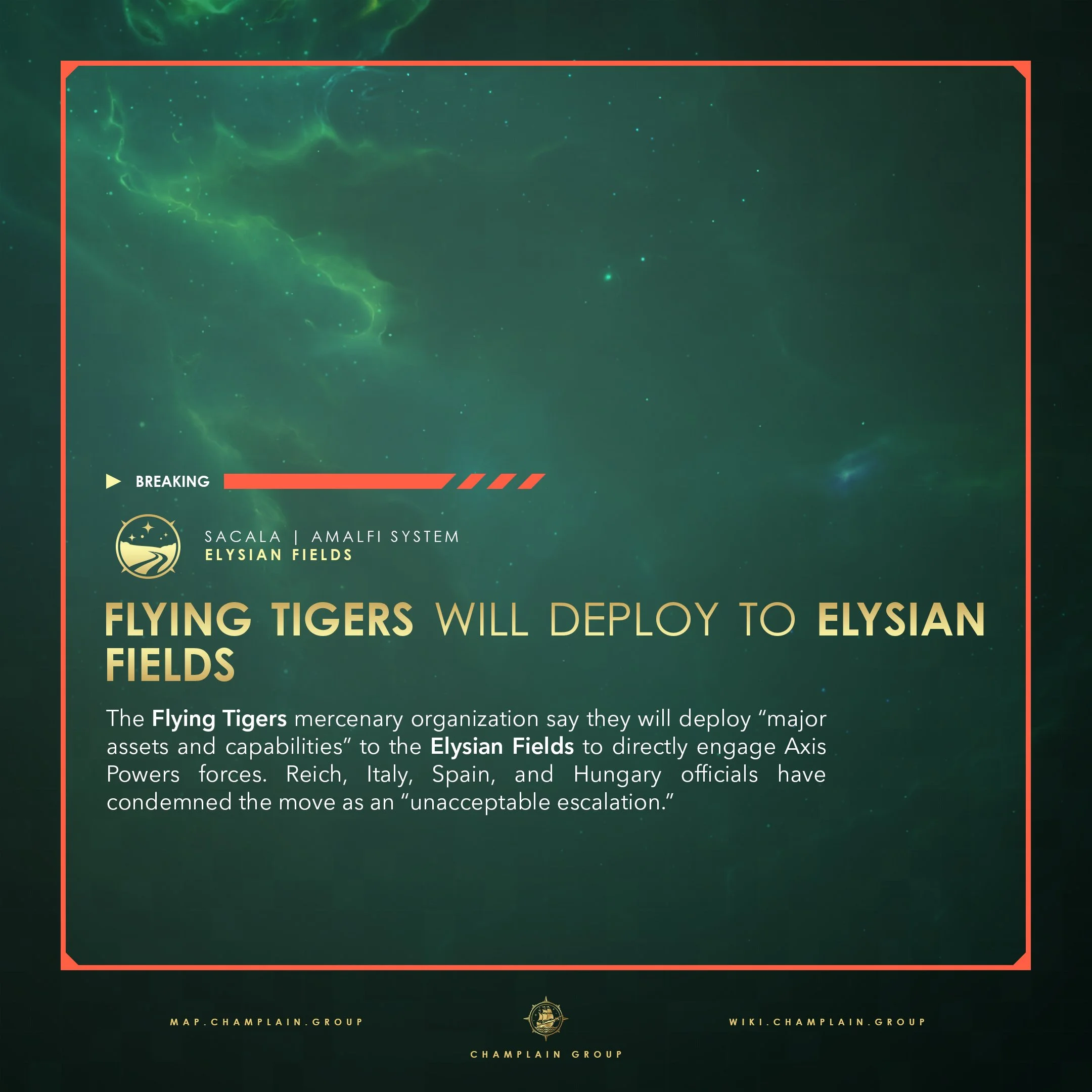 Flying Tigers Will Deploy To Elysian Fields