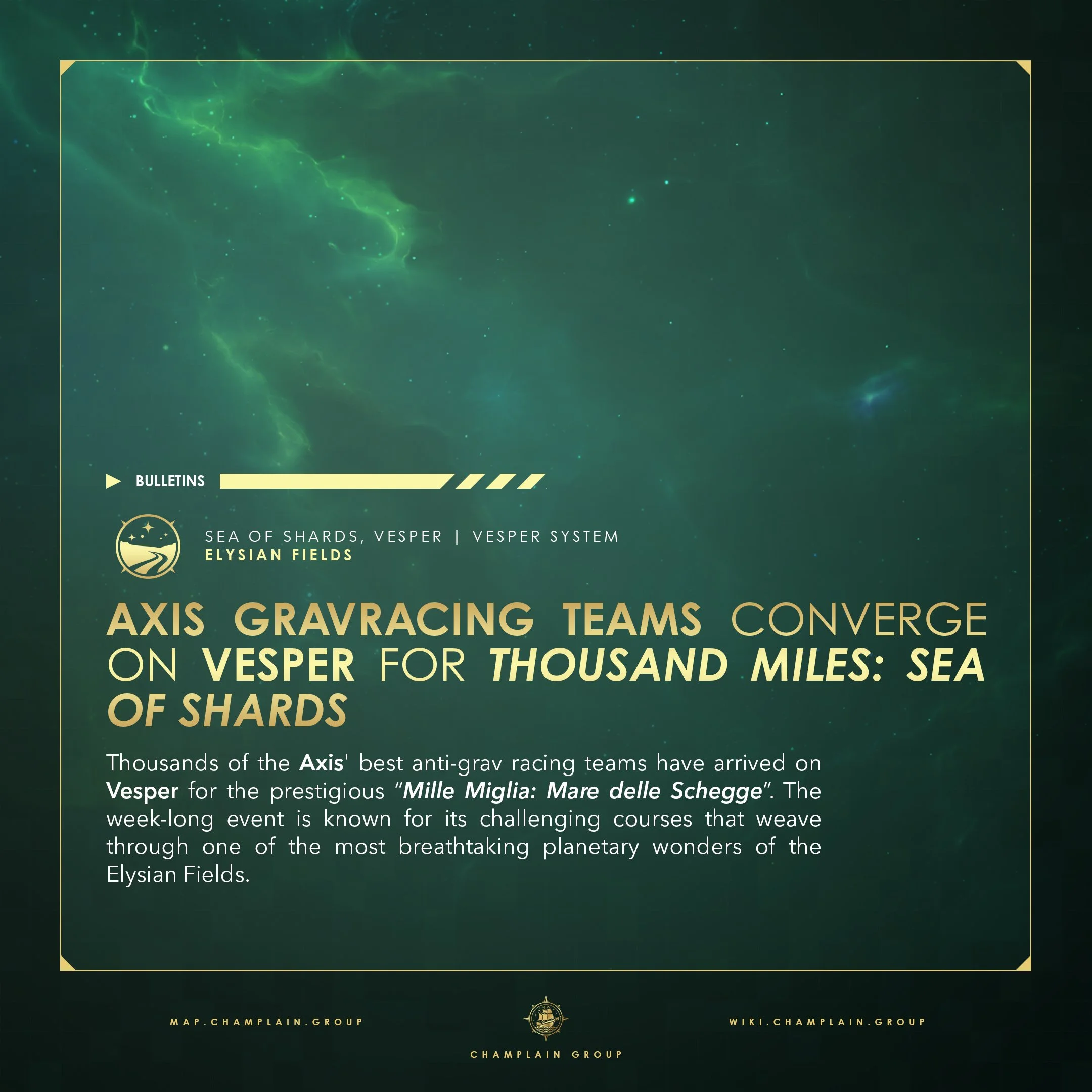 Axis Racing Teams Converge on Vesper for the Thousand Miles: Sea of Shards