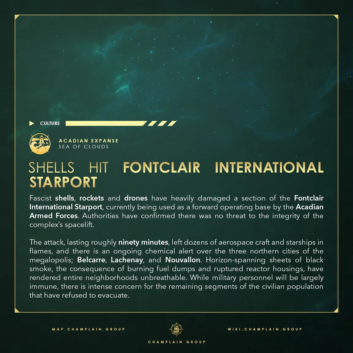 Shells Hit Fontclair International Starport