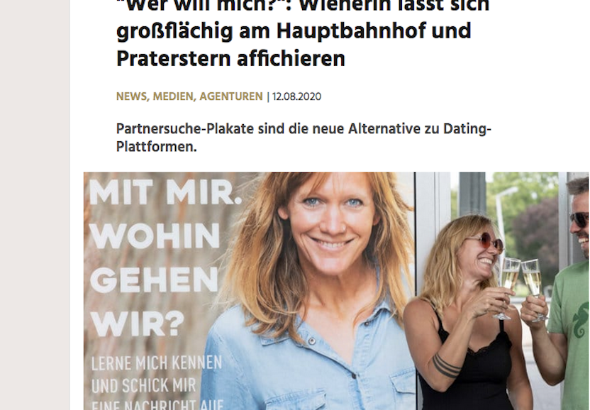 Wienerin lässt sich großflächig am Hauptbahnhof und Praterstern affichieren