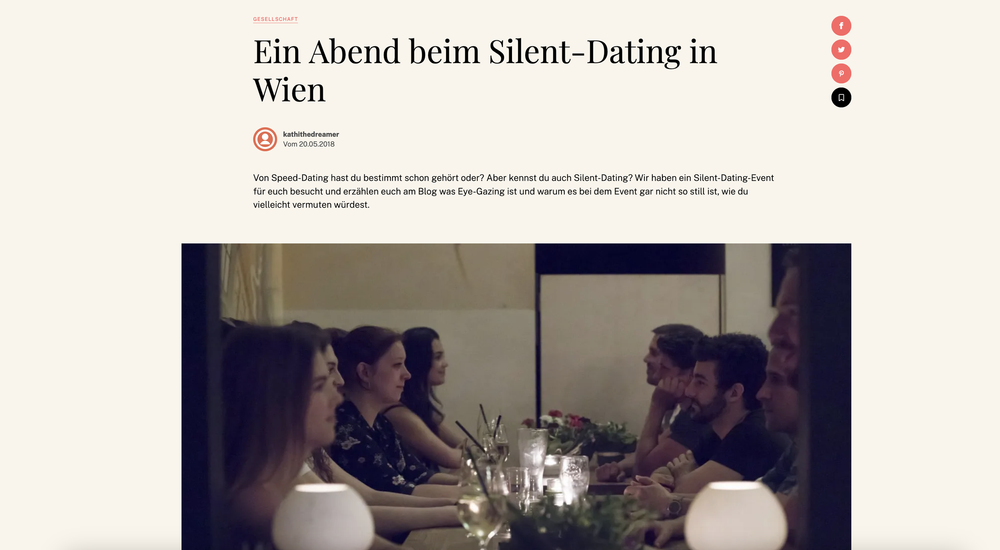 Ein Abend beim Silent-Dating in Wien
