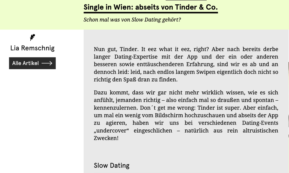 Single in Wien: abseits von Tinder & Co