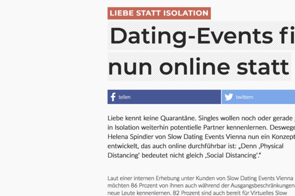 Dating-Events finden in Wien nun online statt