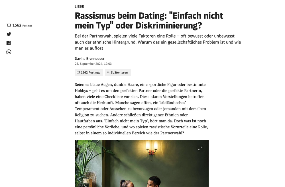 Rassismus beim Dating: "Einfach nicht mein Typ" oder Diskriminierung?