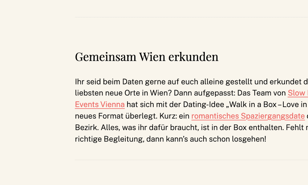 Ausgefallene Programmpunkte für den Valentinstag in Wien