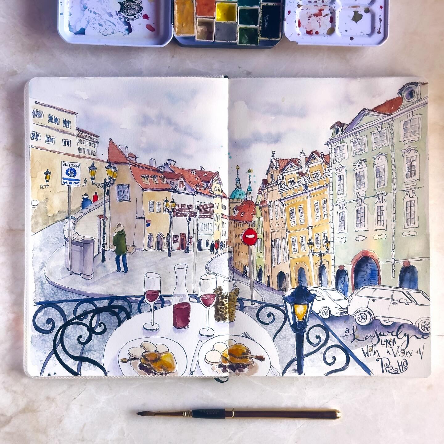 We walked from our airbnb to the Old Town, across Charles Bridge and wound our way up to Prague Castle, took one look at the hoards of tourists and decided we needed a warm drink to fortify ourselves before we took on the selfie mobs. Once nestled in