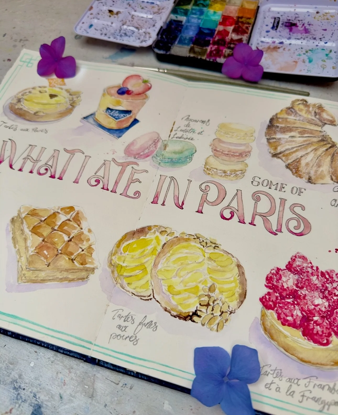 I love that this is my lucky 13th post of posting everyday for 2 weeks. French pastries, which I will be eating in Paris in just over 48hrs, meanwhile the next session of Travel Vignettes is now open (link in BIO) where this spread is one of the less